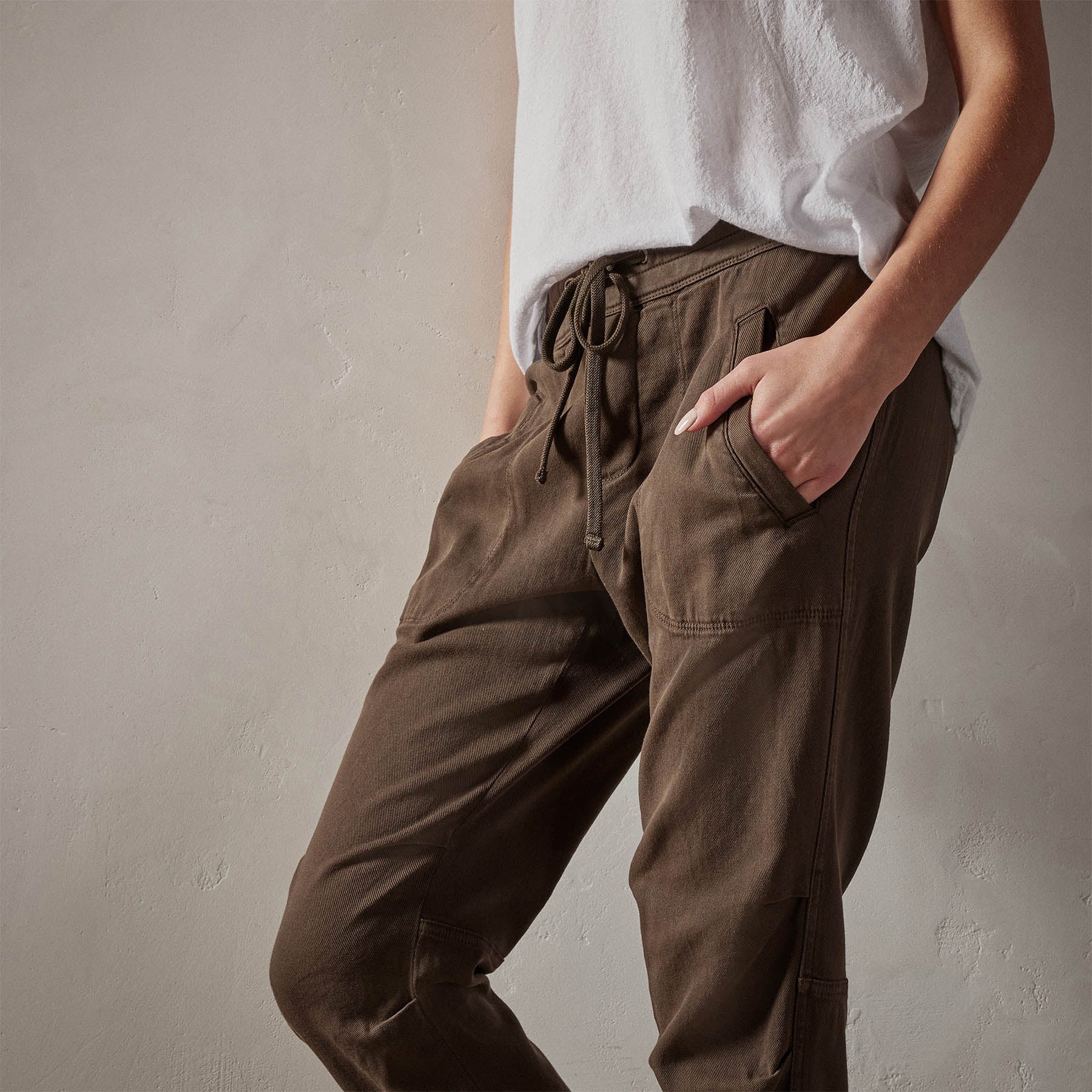 Soft Drape Pants in Smoky Green - Comfortable High-Waisted Wide Leg Lounge Pants for Women | Perfect for Yoga, Home Wear & Casual Outfits