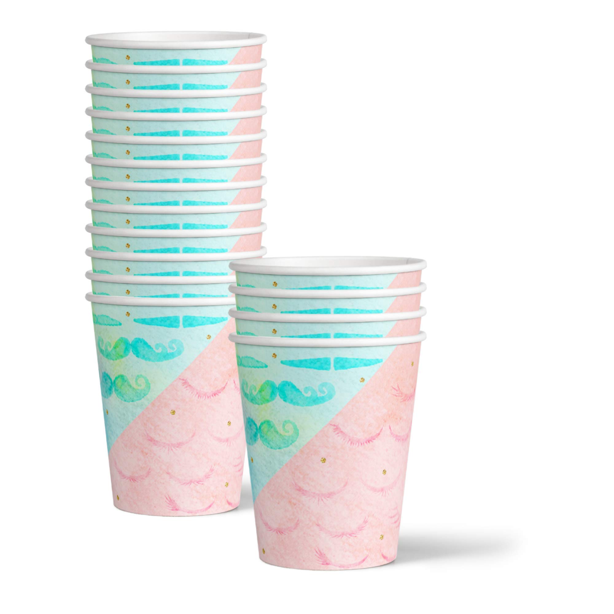 Gender Reveal Party Supplies Set - 16-Piece Tableware Kit with Plates, Napkins & Cups for Baby Shower Decorations | Perfect for Gender Reveal Parties, Baby Showers & Celebrations