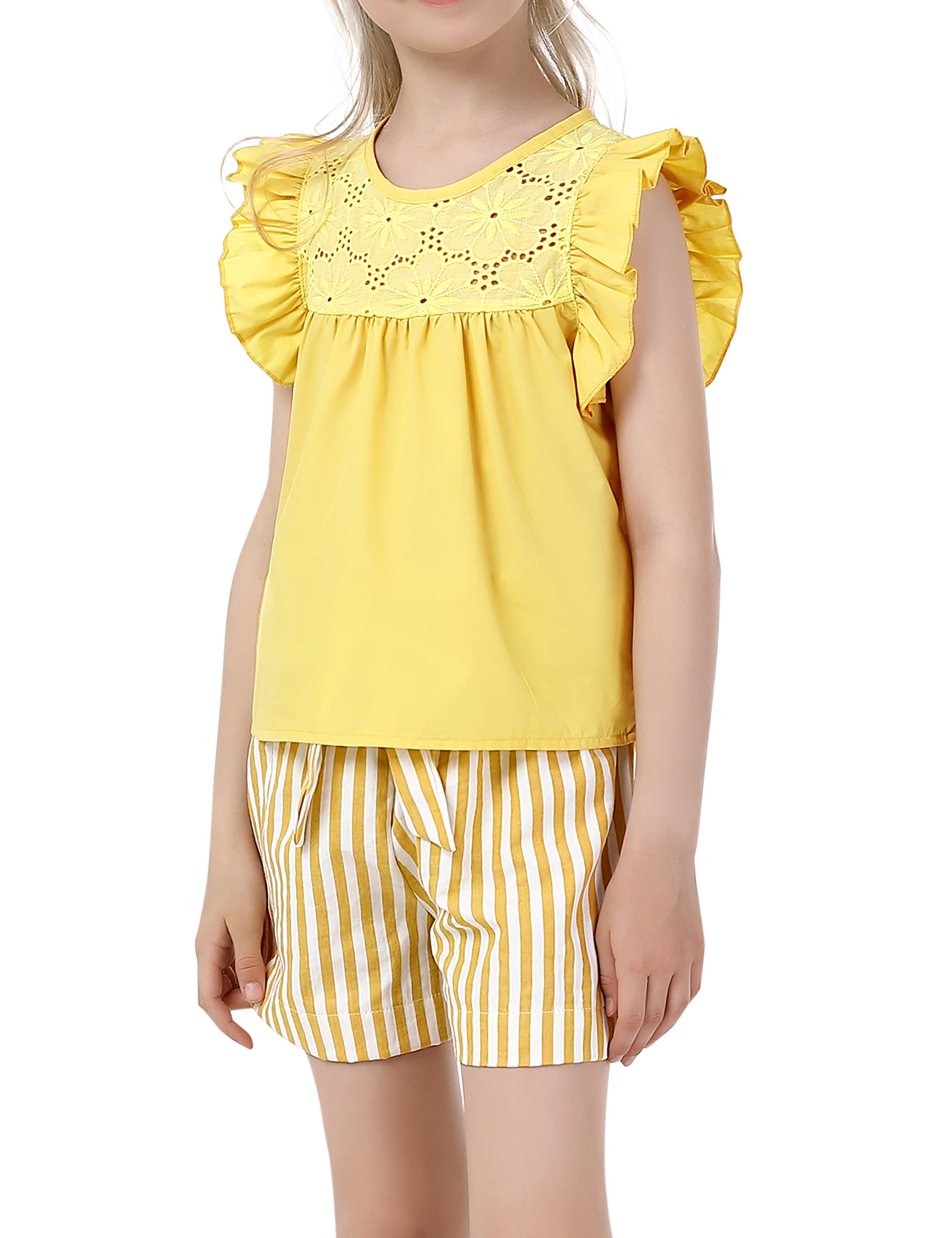 Girls' Summer 2-Piece Outfit Set - Cute Short Sleeve T-Shirt & Comfy Shorts | Perfect for Playdates, Beach Trips & Summer Adventures