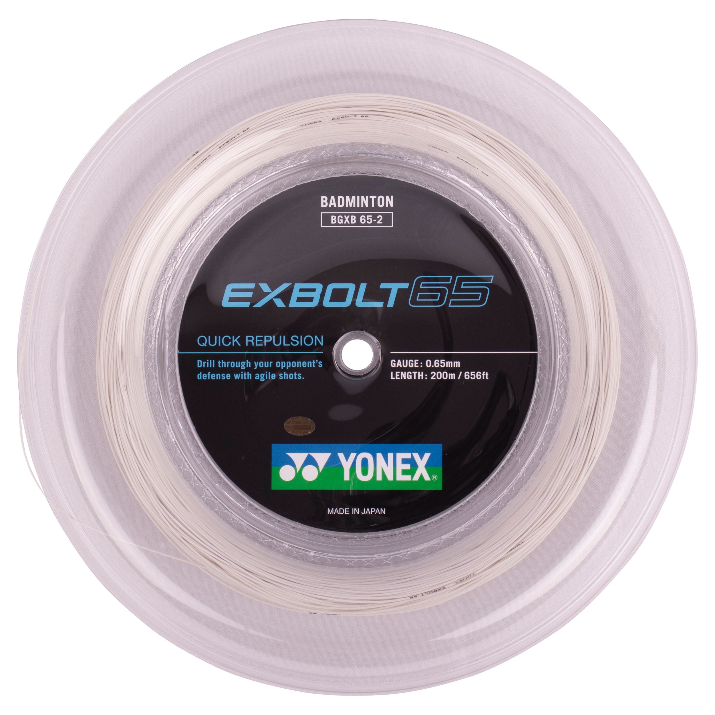 Yonex Exbolt 65 Badminton String Reel - High Performance Badminton String for Professional Players - Perfect for Tournament Play and Training Sessions