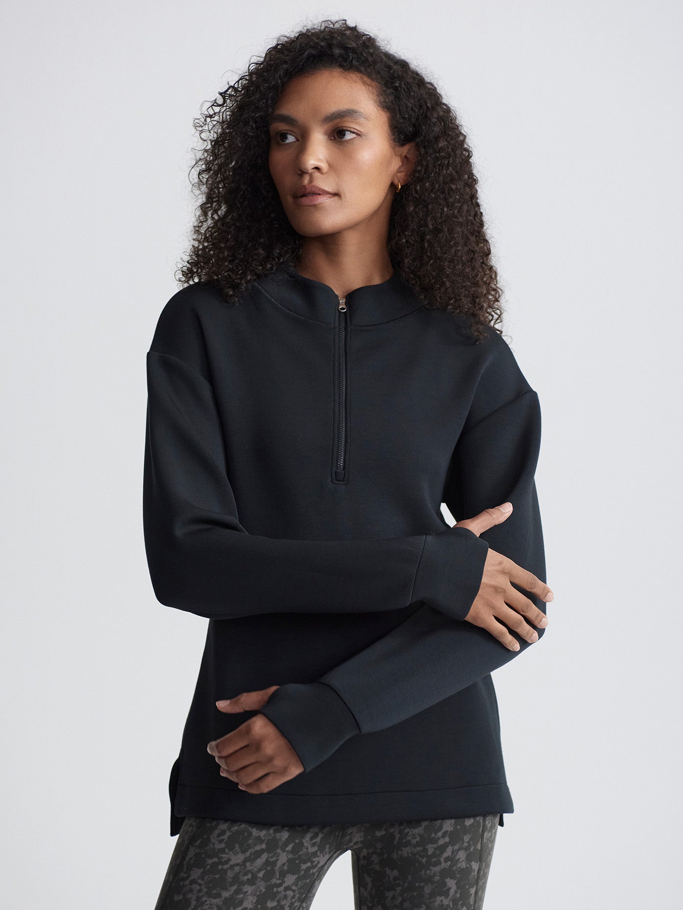 Varley Cleo Half Zip Midlayer Fleece Jacket for Women - Black - Perfect for Hiking, Running & Outdoor Activities