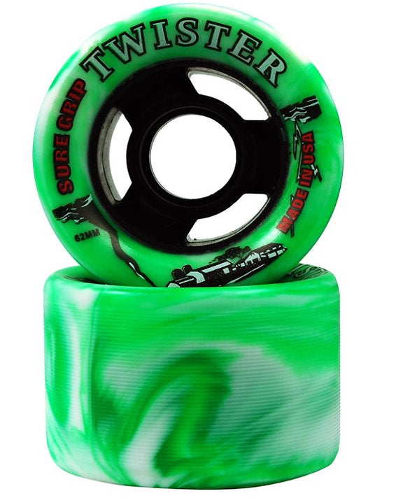 Sure Grip Twister Wheels 96A - High-Performance Indoor Roller Skating Wheels for Rinks, Roller Derby & Artistic Skating
