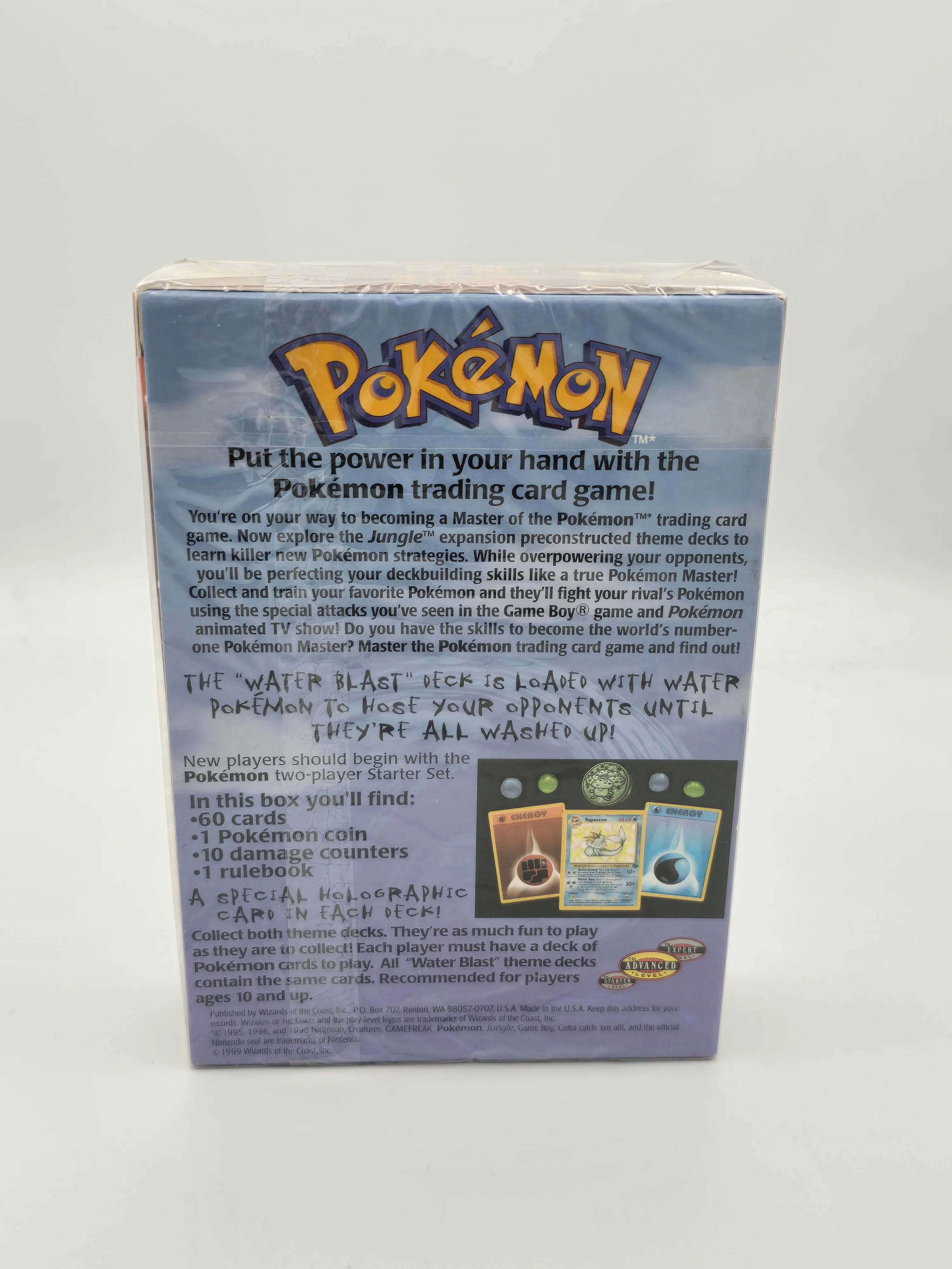 1999 Pokemon TCG Water Blast Jungle Theme Deck - Sealed Unopened Box - Rare Collectible Card Game for Players & Fans - Perfect for Gaming, Collecting & Gifts