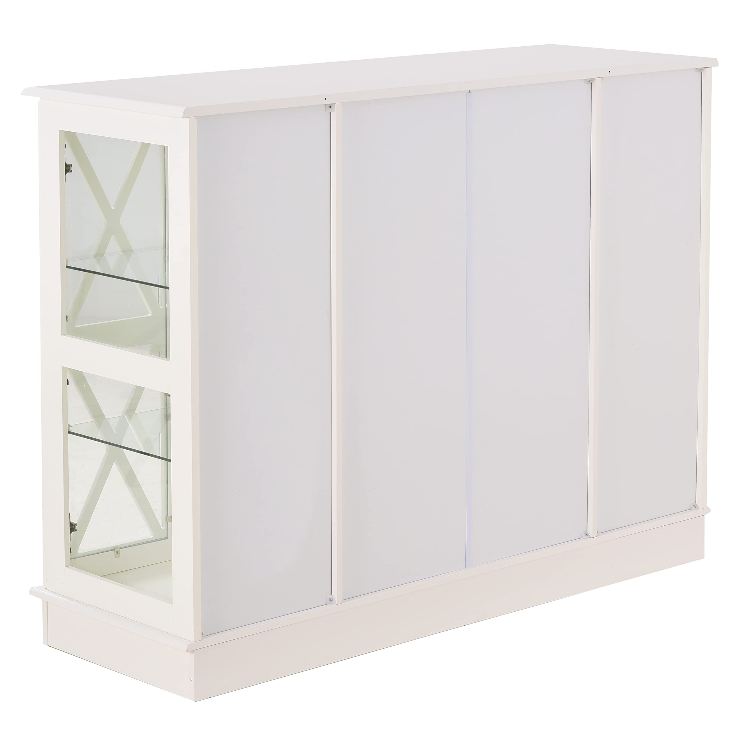 Glass Buffet Cabinet with 2 Drawers & Doors - Storage Sideboard for Dining Room
