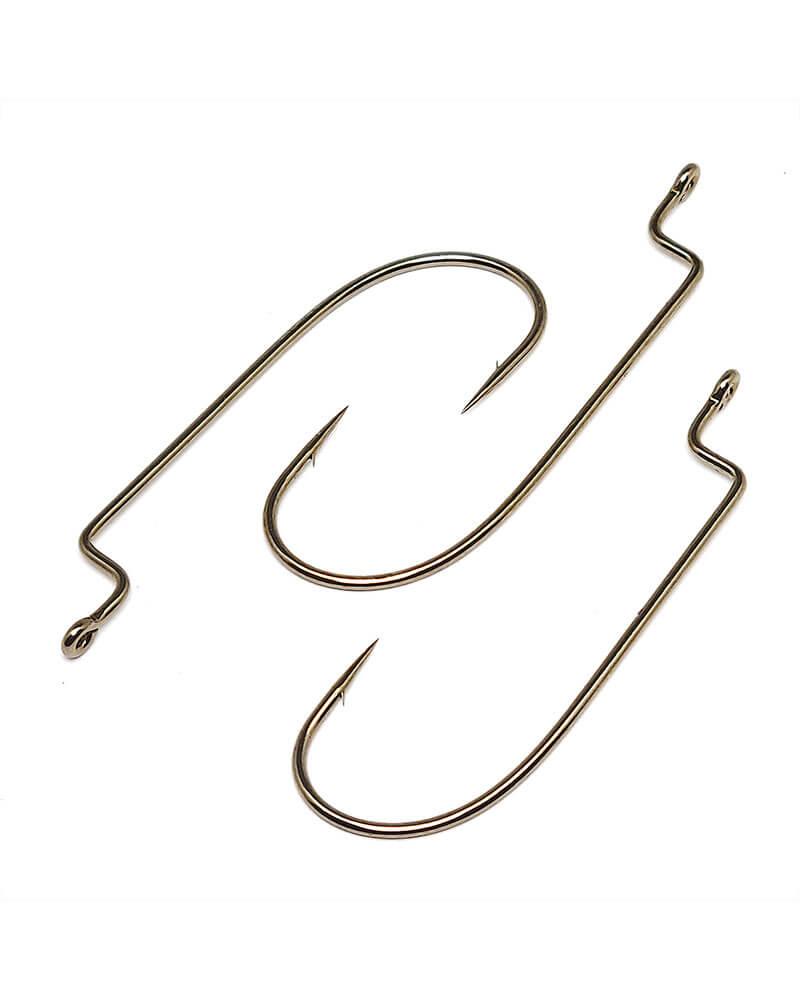 Gamakatsu Worm Offset Shank O'Shaughnessy Bend Fishing Hooks - NS Black | Premium Saltwater & Freshwater Bait Hooks for Bass, Trout, and Walleye Fishing