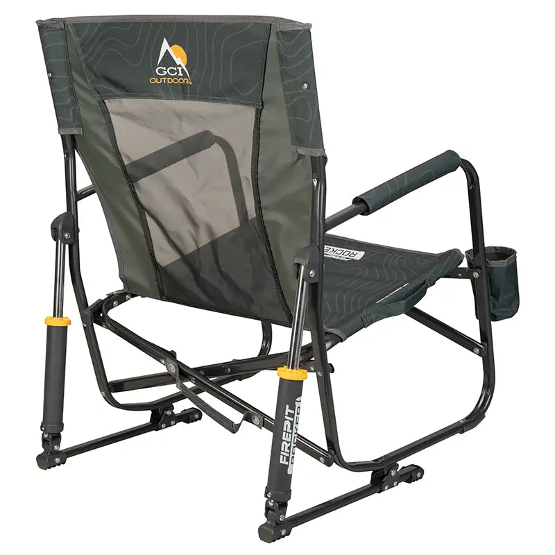 Outdoor Fire Pit Rocking Chair - Low Profile Rocker for Patio, Garden & Backyard Relaxation - Perfect for Camping, Bonfires & Cozy Evenings