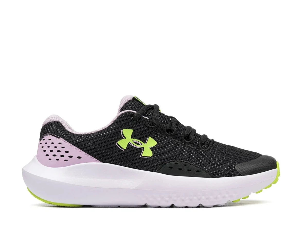 Under Armour Surge 4 Black Kids Running Shoes - Lightweight Athletic Sneakers for Boys & Girls - Perfect for School, Sports & Daily Activities