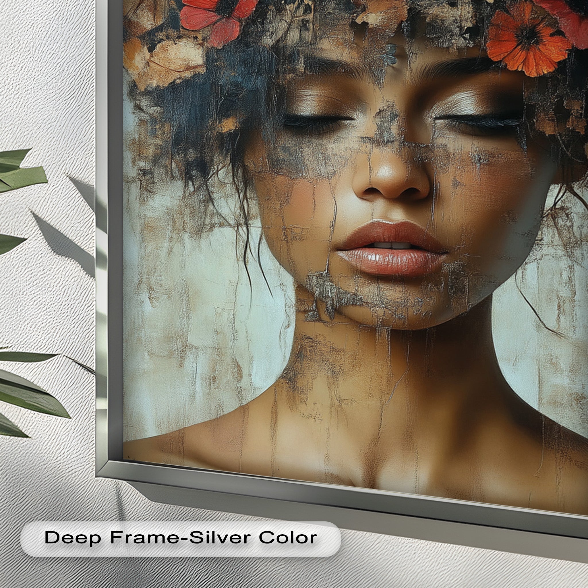Ethereal Boho Flower Oil Painting - Autumn Reverie Wall Art for Home Decor, Living Room, Bedroom & Office | Handmade Canvas Artwork