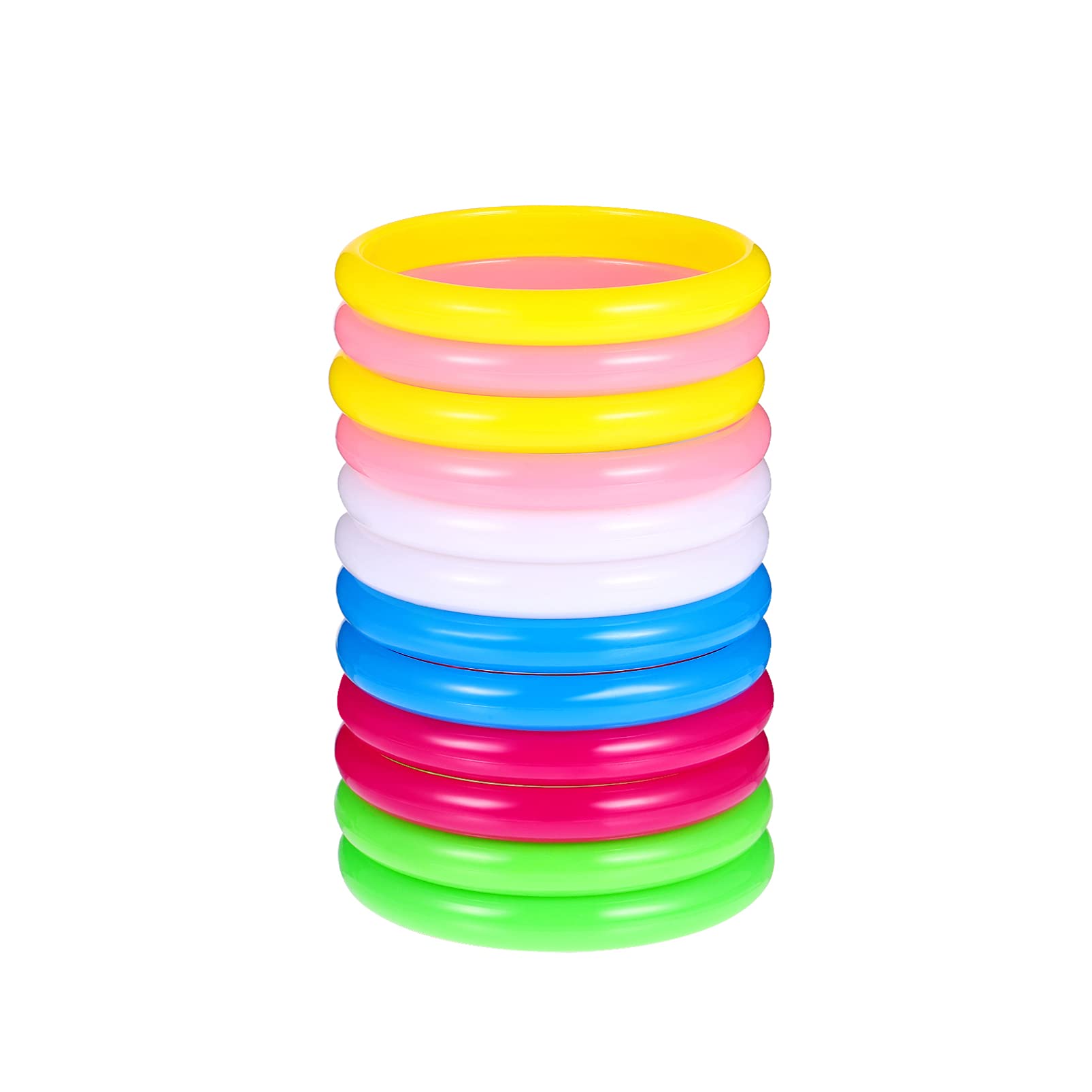 12 Pack Plastic Bracelets - Colorful Resin Bangle Set for Kids & Women, Party Favors, Girls Gift - Perfect for Birthday Parties, Baby Showers & Fashion Accessories