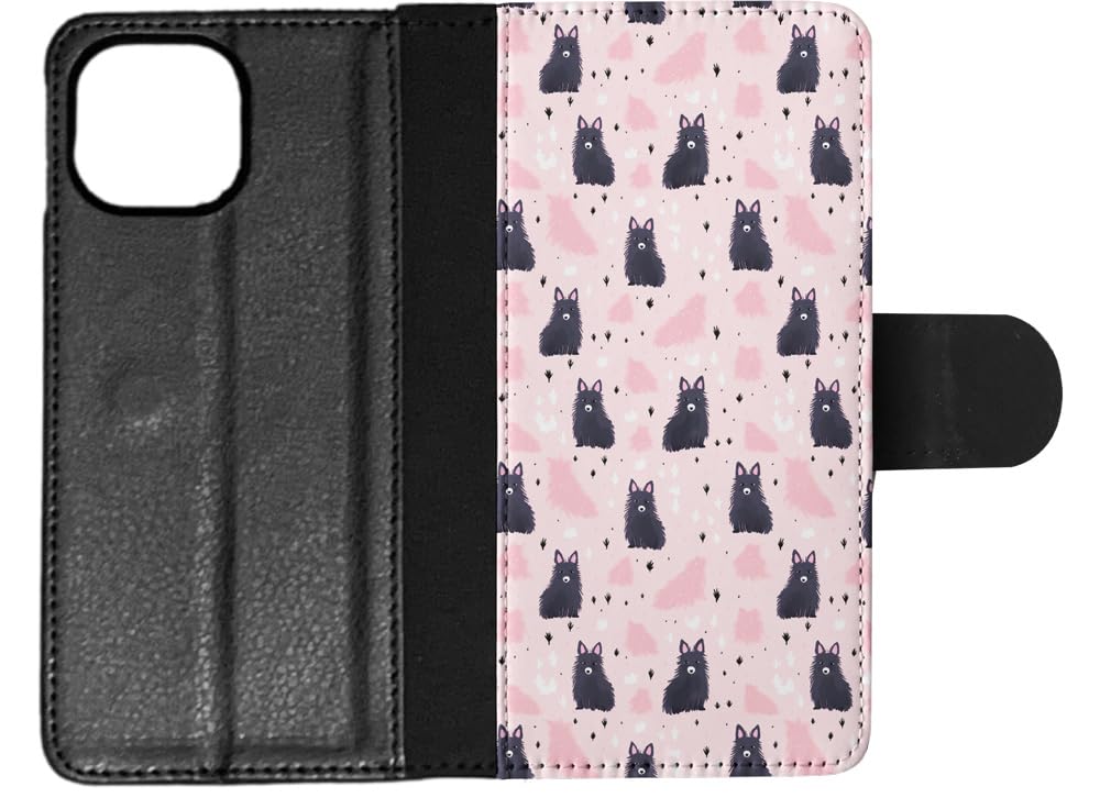 Stylish Belgian Sheepdog Puppy Faux Leather Flip Wallet Case for Apple iPhone 14 - Perfect for Dog Lovers & Everyday Use