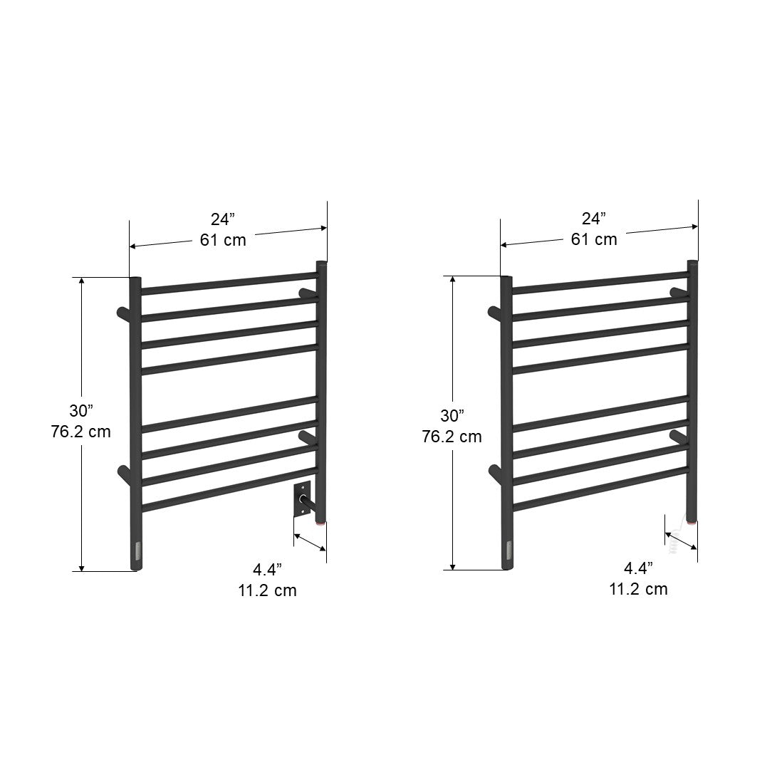 Prestige OBT 8 Bar Wall Mounted Towel Warmer with Built-in Timer - Matte Black Finish | Bathroom Luxury & Spa Experience