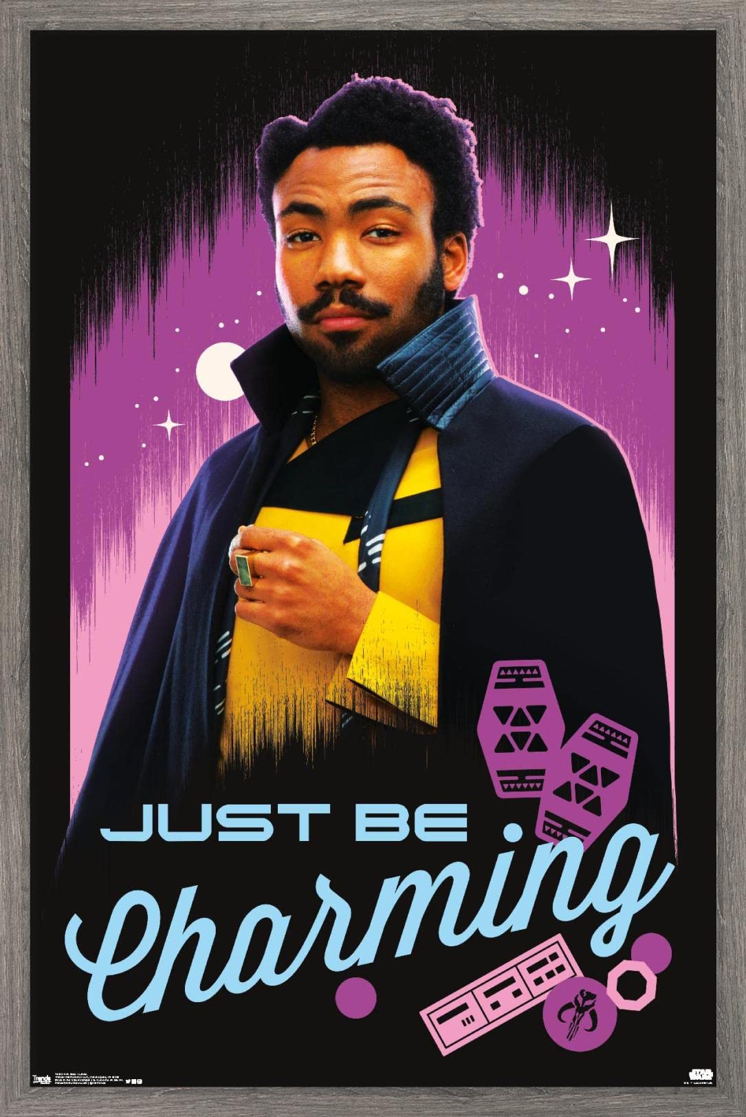 Star Wars Solo Lando Calrissian Framed Movie Poster 22.4x14.7 Inches - Premium Barnwood Frame Wall Art for Home Theater, Game Room & Office Decor