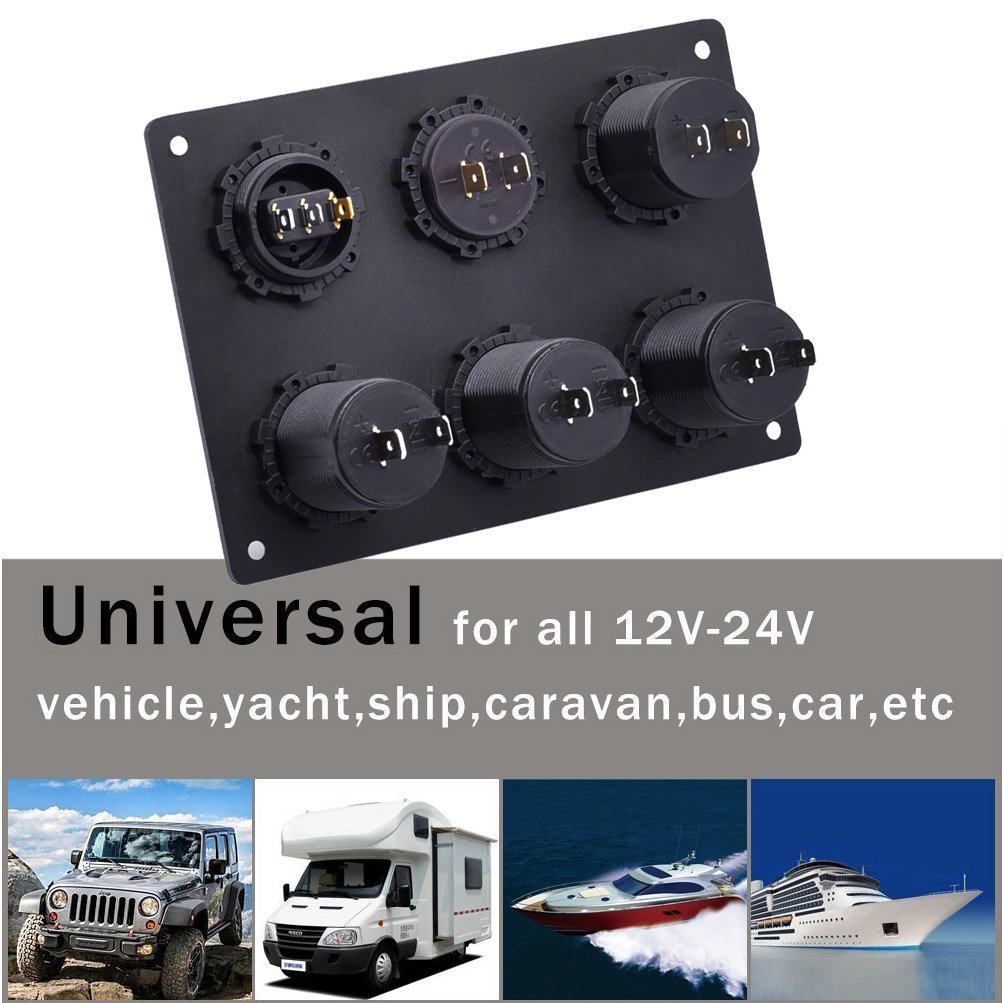 Cllena 12V Cigarette Lighter Socket Panel with 3-Port Splitter, 4.2A Dual USB Charger & LED Voltmeter - On/Off Rocker Switch for Cars, Trucks, RVs, Boats & Marine Vehicles - Perfect for Road Trips, Camping & Powering Multiple Devices On The Go