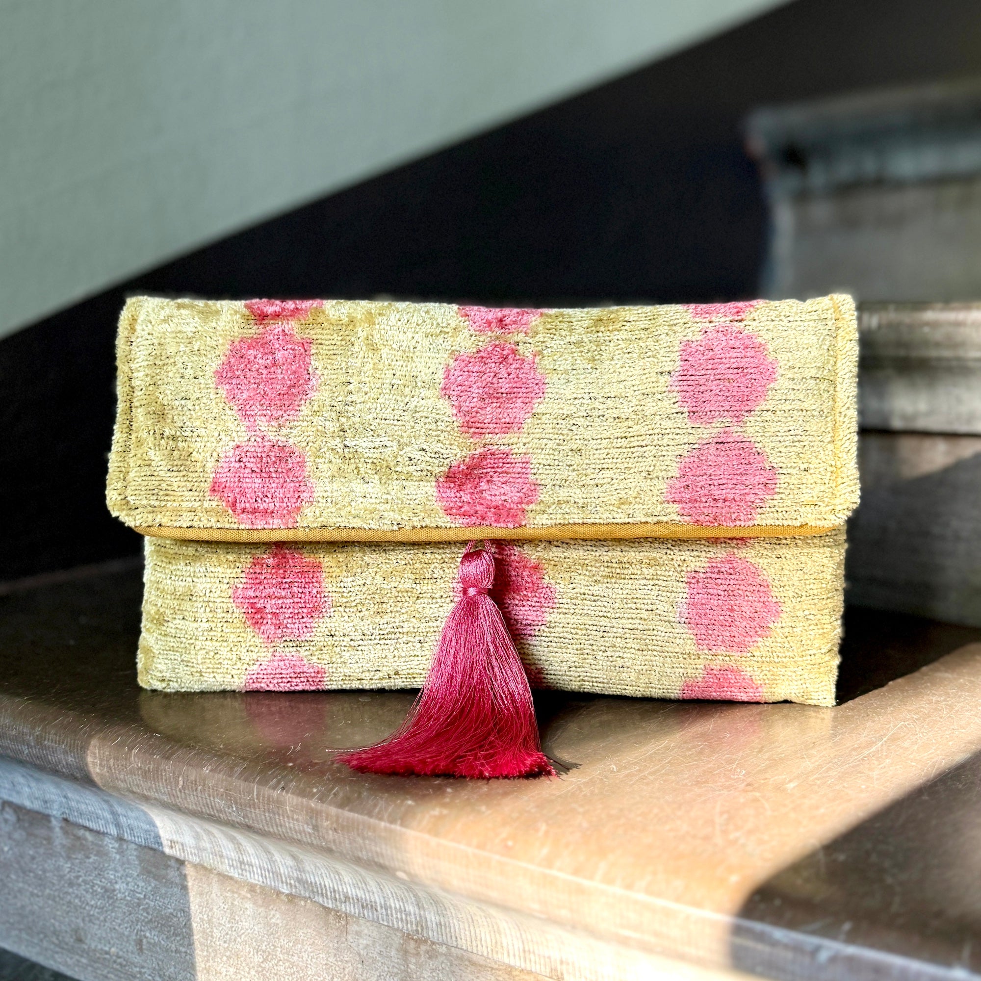Beausoleil Ikat Clutch Bag for Women - Stylish Handmade Woven Evening Purse - Perfect for Parties, Weddings & Special Occasions