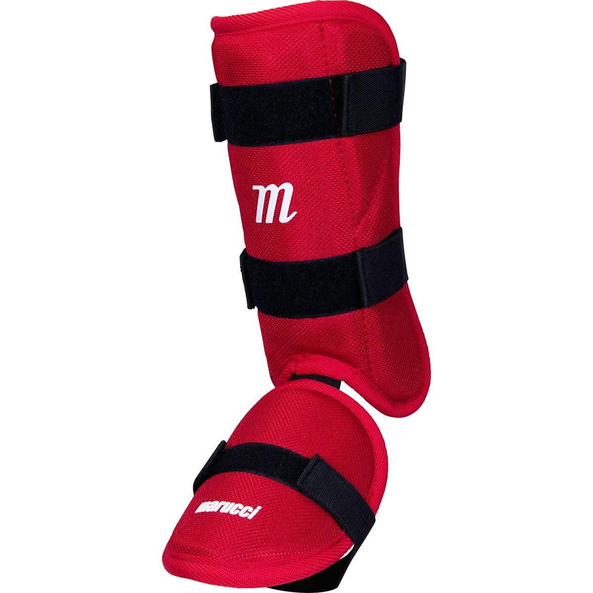 Marucci 2021 Baseball Catcher Leg Guards - Red Protective Shin Guards for Youth & Adult Players - Perfect for Baseball, Softball & Training Sessions