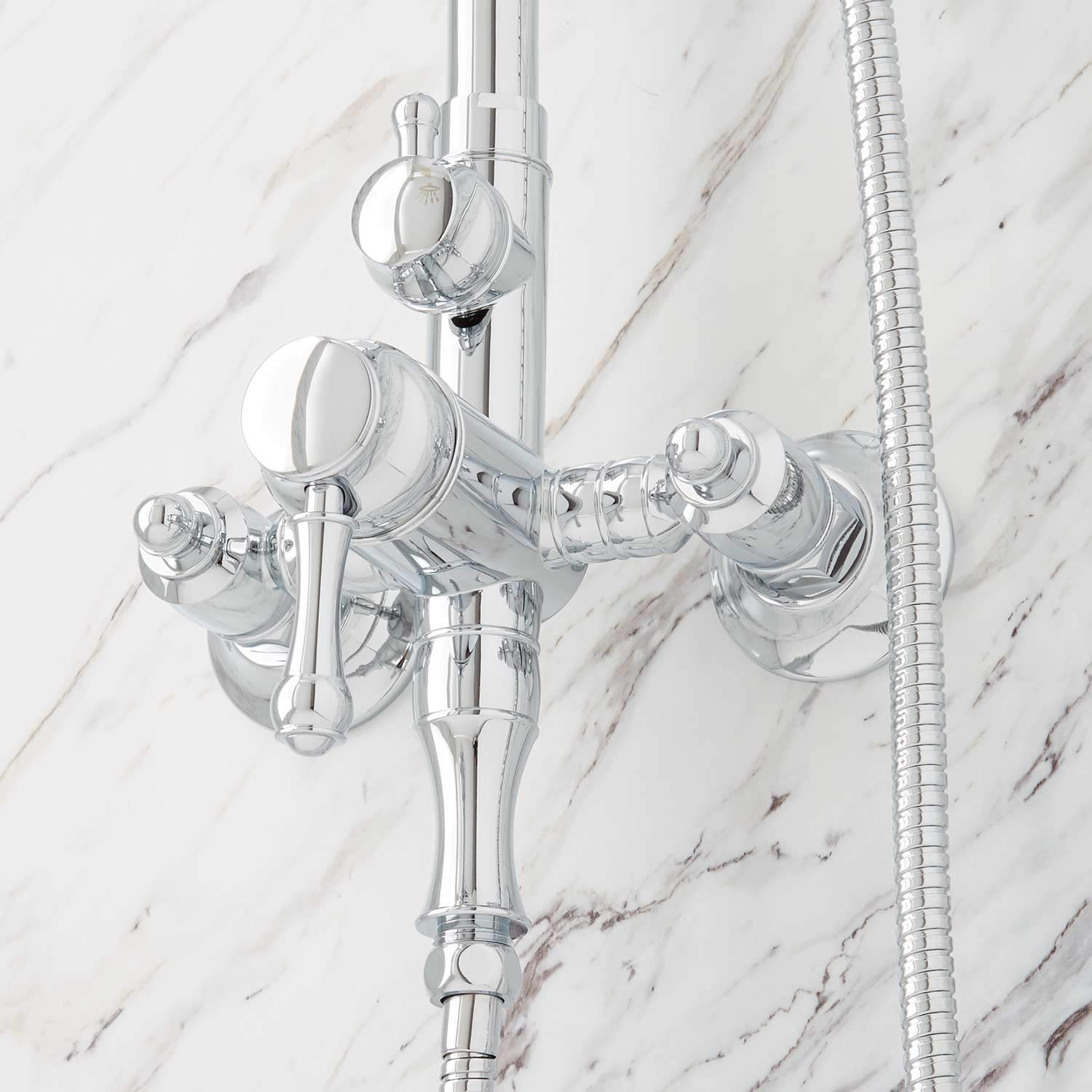 Signature Hardware 424432 Alliston Pressure Balanced Shower System with Shower Head & Hand Shower - Polished Brass Finish - Rough-In Valve Included - Perfect for Modern Bathroom Renovations & Spa-Like Shower Experience
