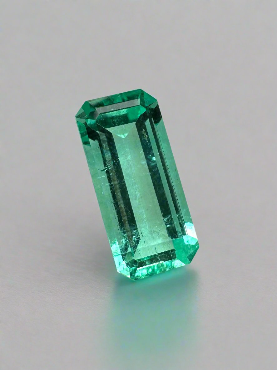1.65 Carat 11x5mm Loose Natural Colombian Emerald Gemstone - Elongated Emerald Cut for Jewelry Making, Engagement Rings & Luxury Gifts