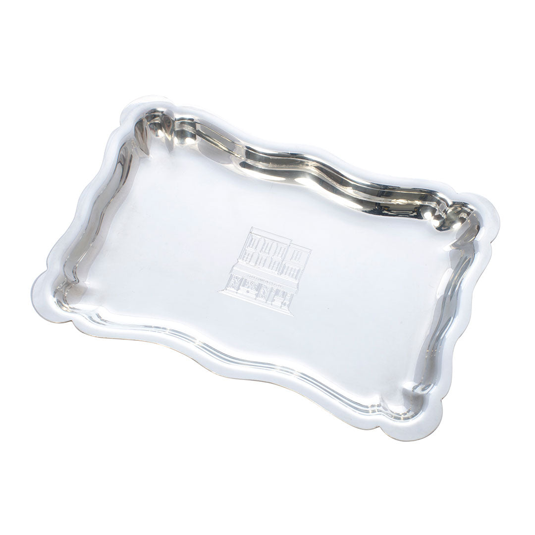Antique Pewter Chippendale Style Small Serving Tray - Elegant Tea Tray for Afternoon Tea, Coffee Service & Home Decor