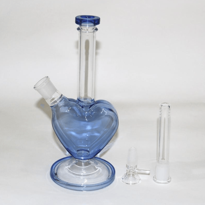 Heart Shaped Glass Bong - Thick Handmade Water Pipe for Smoking | Perfect for Home Use, Parties & Relaxation