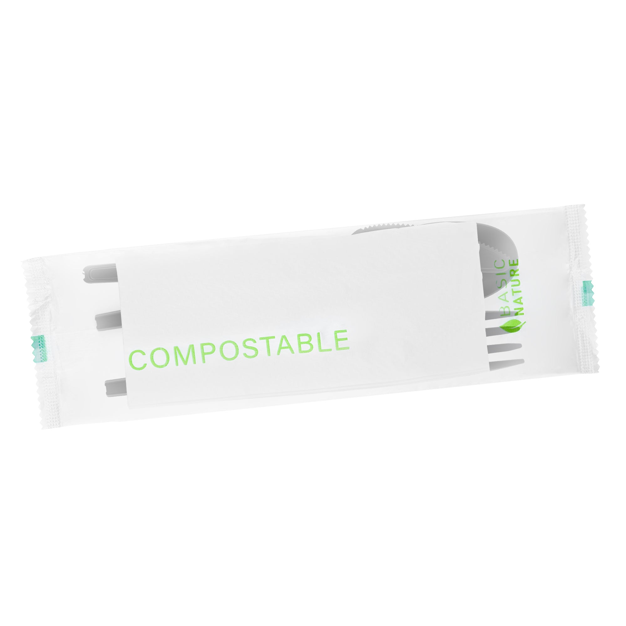 Eco-Friendly Black CPLA Plastic Cutlery Set - 100-Piece Compostable Utensils with Heat-Resistant Forks, Knives & Spoons | Includes Biodegradable Wrapper & White Napkins | Perfect for Parties, Picnics & Takeout Meals