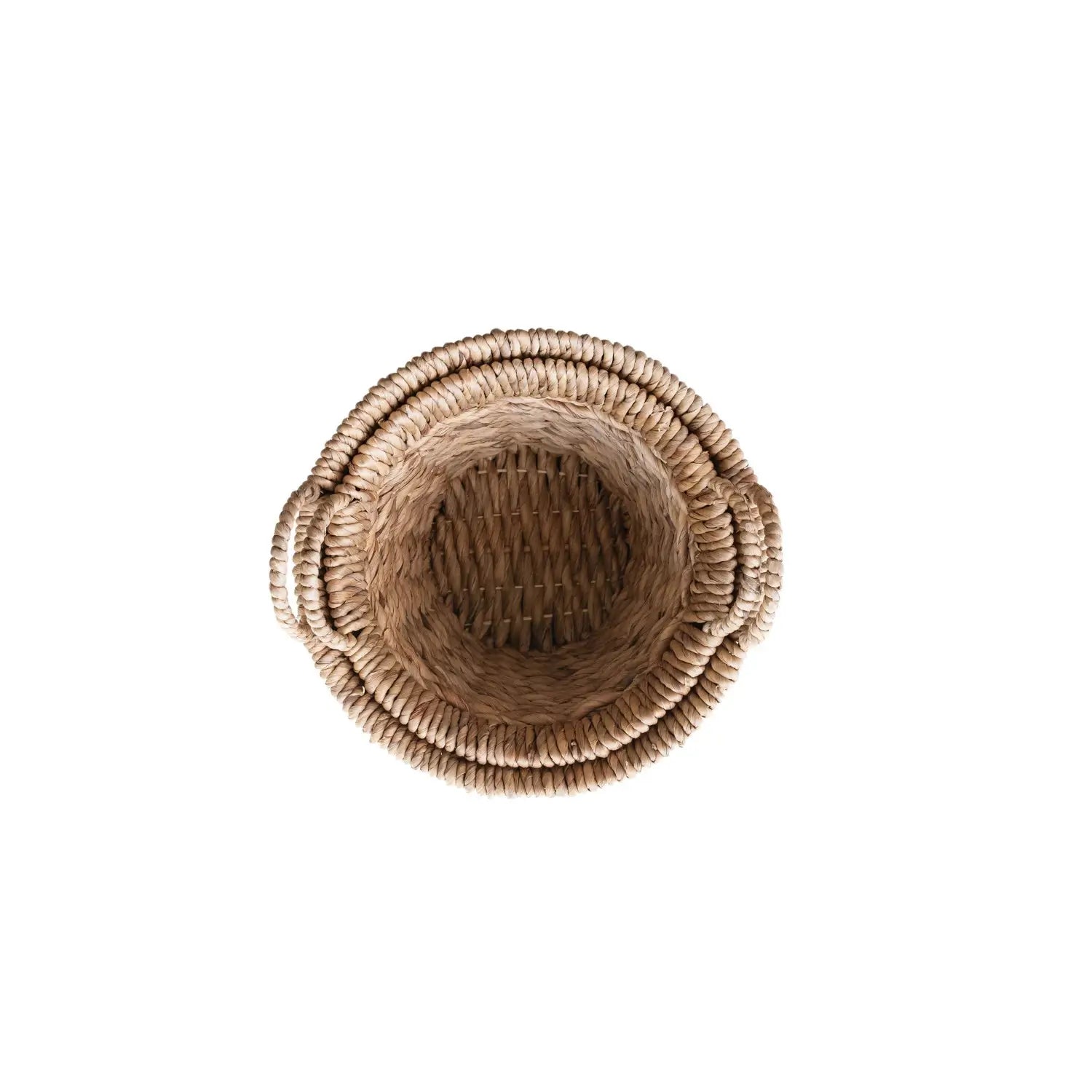Hand Woven Water Hyacinth Basket Set - Natural Eco-Friendly Storage Baskets for Home Organization, Laundry, or Picnic - Perfect for Living Room, Bedroom, and Bathroom Decor