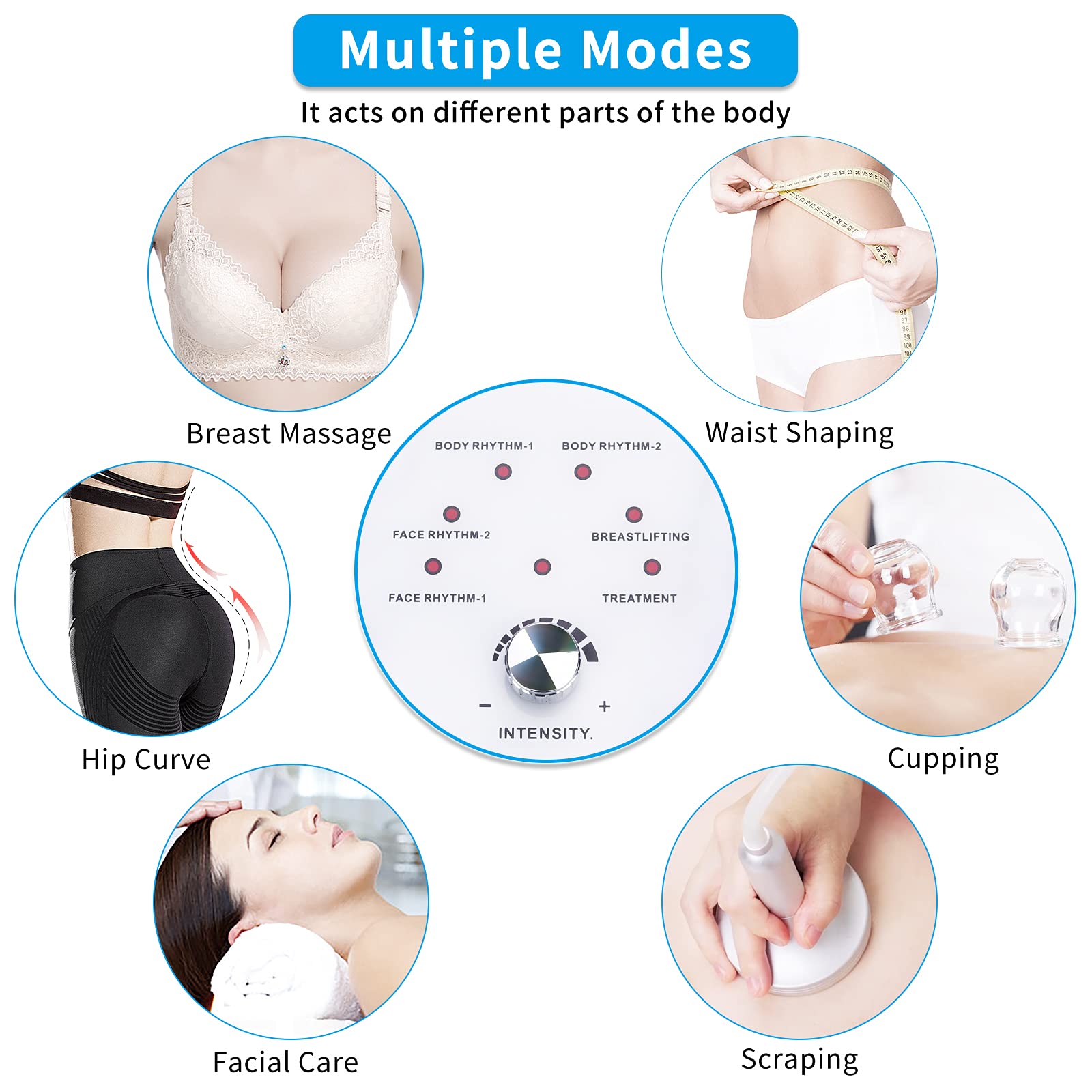 Titoe Vacuum Therapy Machine - 6 Mode Adjustable Suction (0-75cmHg) with 30 Cups & 3 Pumps - Multifunctional Cupping Massager for Pain Relief, Cellulite Treatment & Muscle Recovery - Perfect for Home Spa, Physical Therapy & Beauty Salon Use