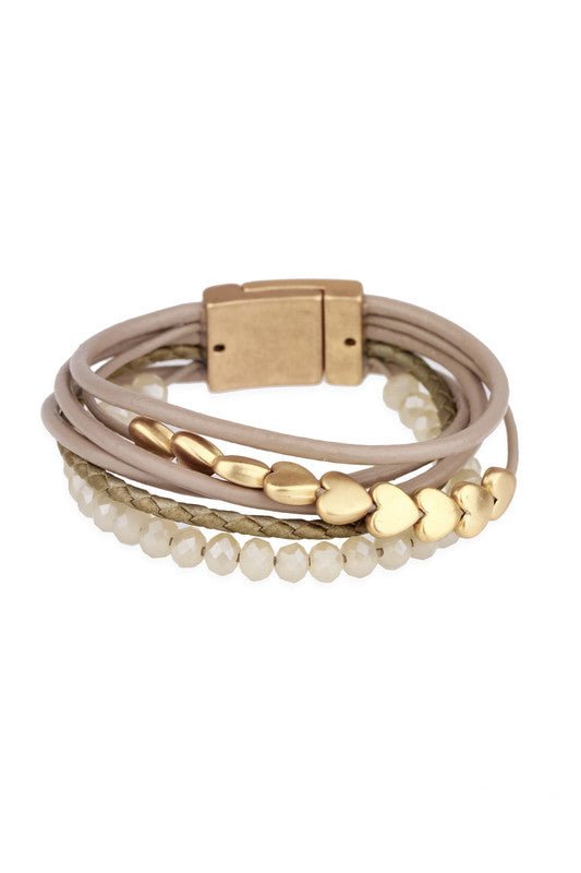 Multi Strand Braided Heart Bracelet for Women - Adjustable Beaded Friendship Bracelet - Perfect Gift for Valentine's Day, Anniversary & Everyday Wear