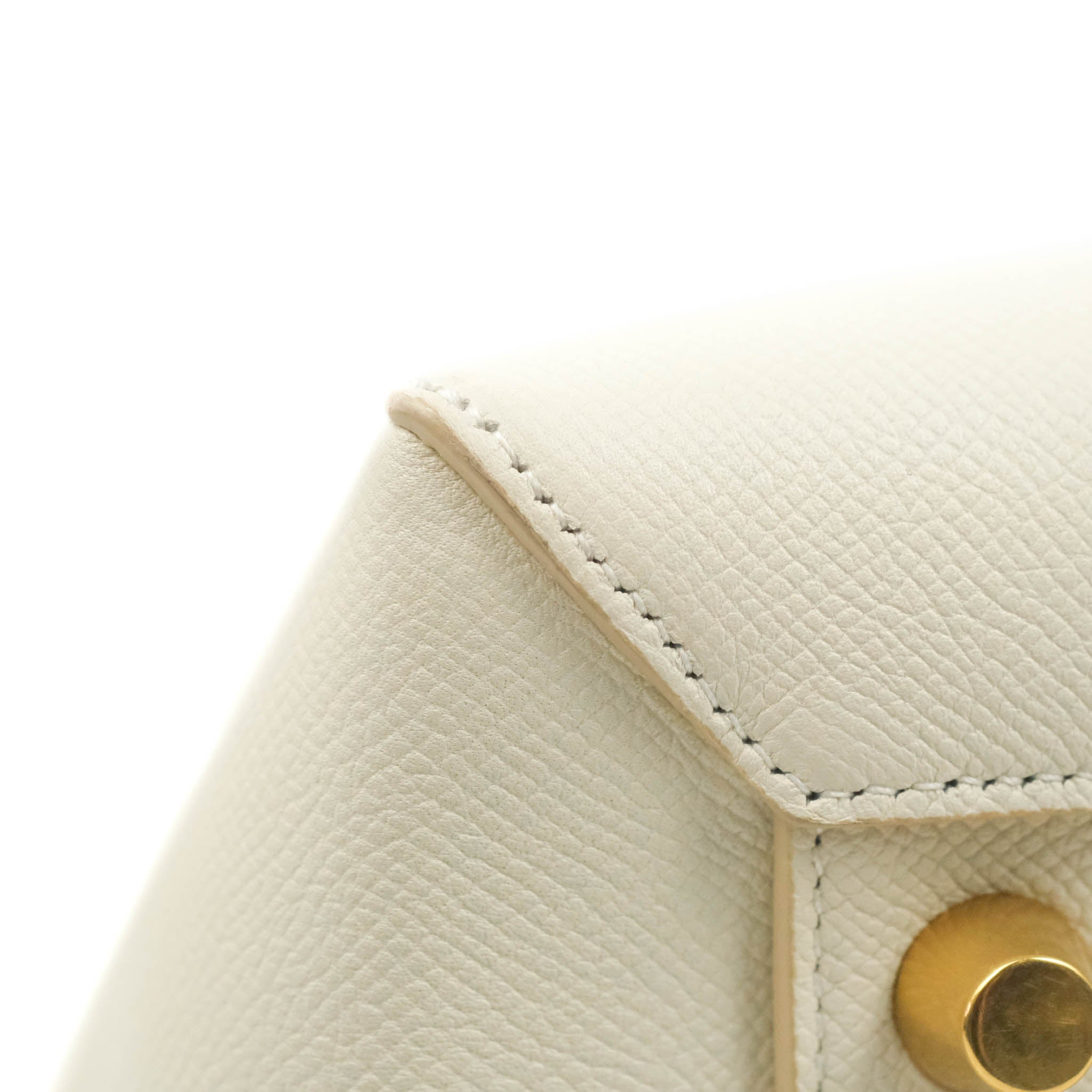 Celine Mini Belt Bag in White Grained Calfskin with Gold Hardware - Perfect for Everyday Use, Work, and Travel