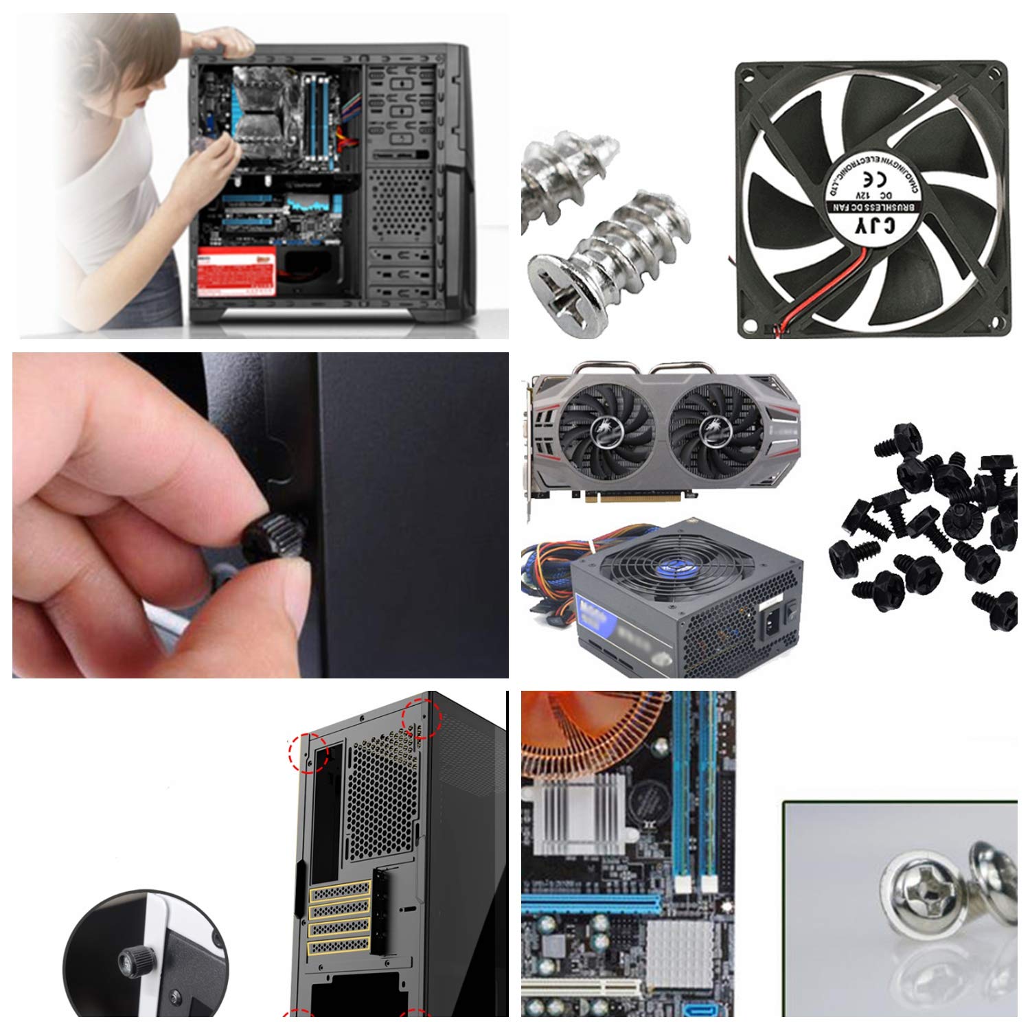Premium Computer Screws & Standoffs Assortment Kit - M3, 6-32, Motherboard, Hard Drive, Fan, Power Supply, GPU Mounting - Perfect for PC Building, Repair & Upgrades