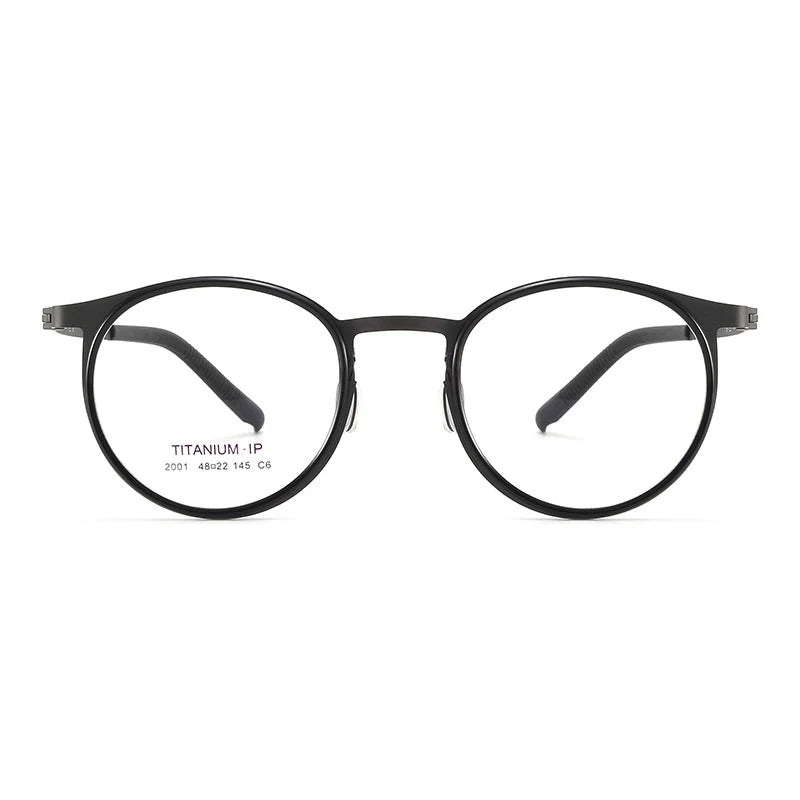 Bclear Women's Full Rim Round Titanium Eyeglasses L2001 - Lightweight & Durable Eyewear for Work, Reading & Fashion