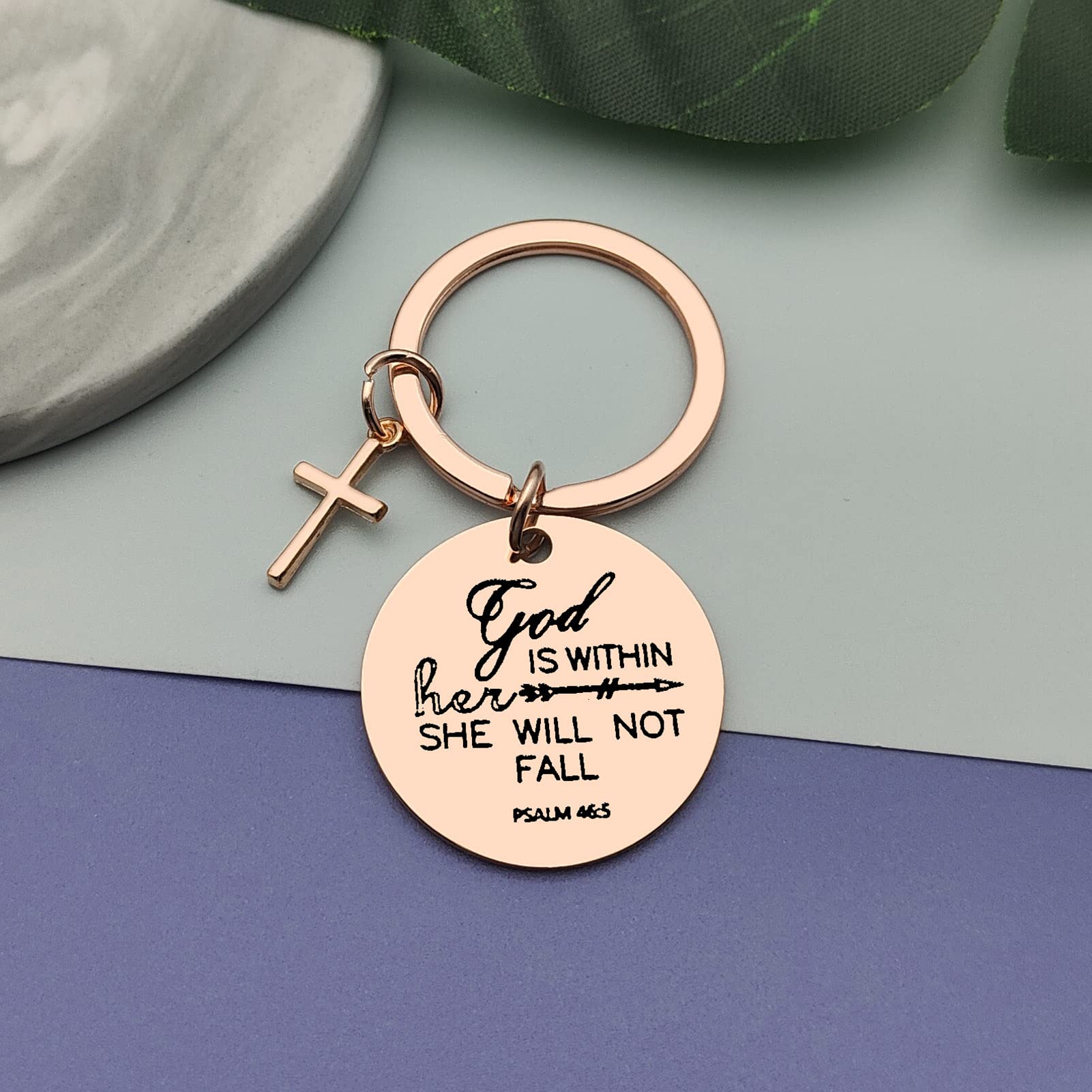 Religious Christian Keychain for Women & Girls - Inspirational Bible Verse Keychain, Baptism & Easter Prayer Gifts, Encouragement Jewelry for Birthday & Thanksgiving - Perfect for Daily Use & Church Events