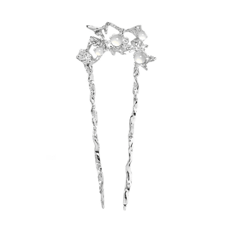 Natural White Agate Hairpin for Women - Elegant Crystal Hair Clip for Bridal, Party & Everyday Wear - Day Dream Hair Accessories™