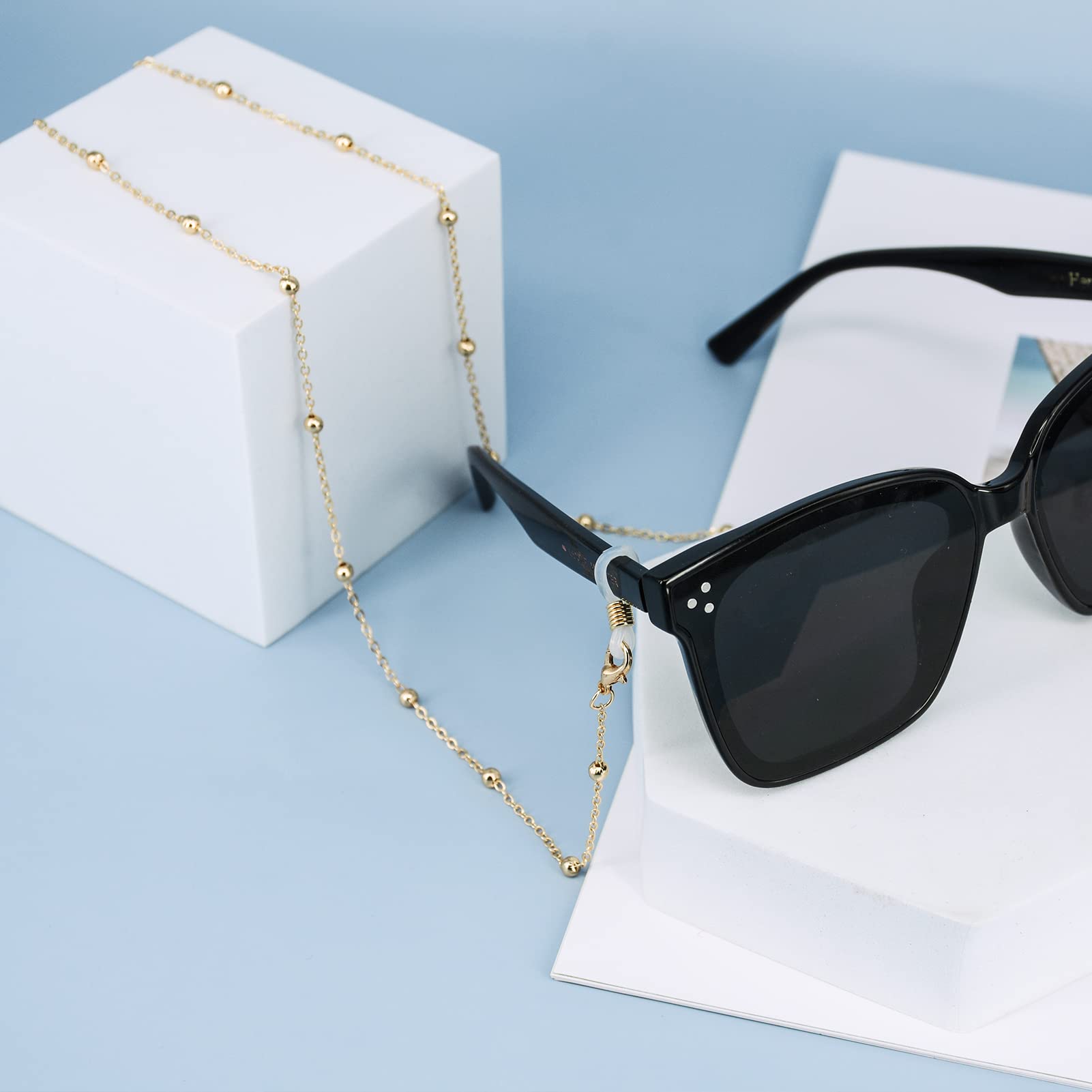 5Pcs Beaded Glasses Chain for Men & Women - Stylish Eyewear Lanyard for Reading & Sunglasses