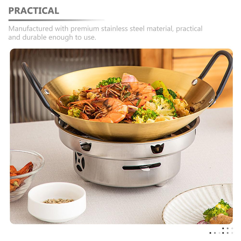 Stainless Steel Double Handle Frying Pot - Cabilock Durable Cooking Utensil for Kitchen & Outdoor Use - Versatile Ramen & Hot Pot Cookware for Home, Camping & Restaurant - Perfect for Boiling, Frying & Stewing