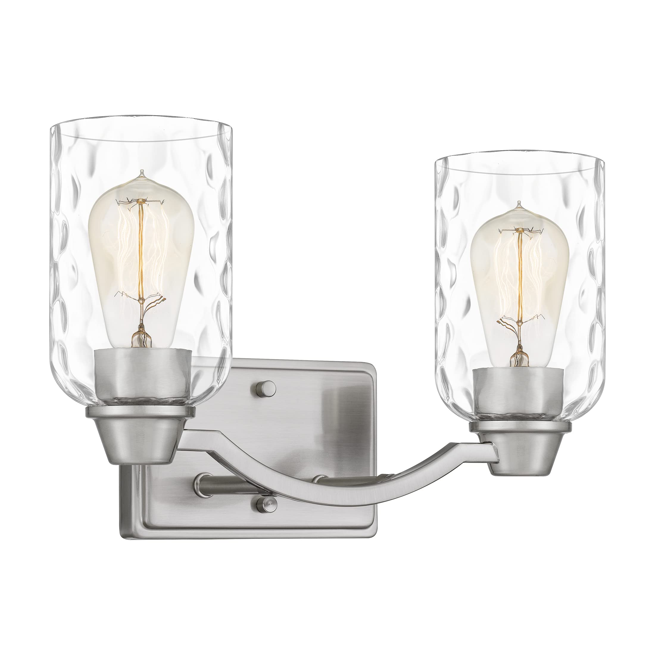 Quoizel Acacia 2-Light Brushed Nickel Bathroom Vanity Light - Perfect for Modern Bathroom & Powder Room Lighting