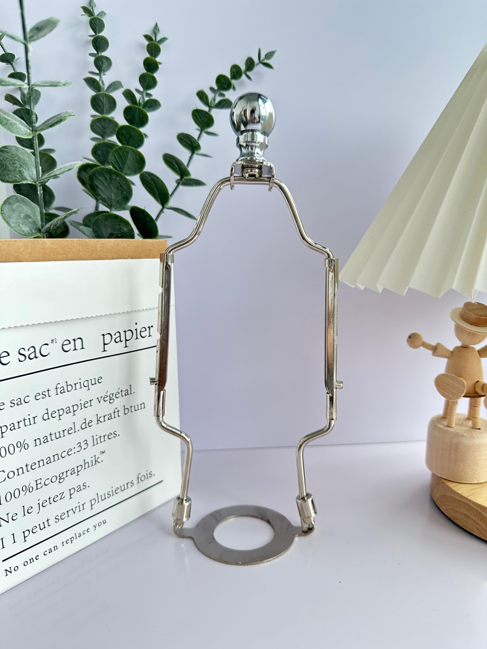 2-Piece Decorative Lamp Finial Knob Set - Silver Screw-On Lampshade Topper for Table & Floor Lamps - 1/4-27