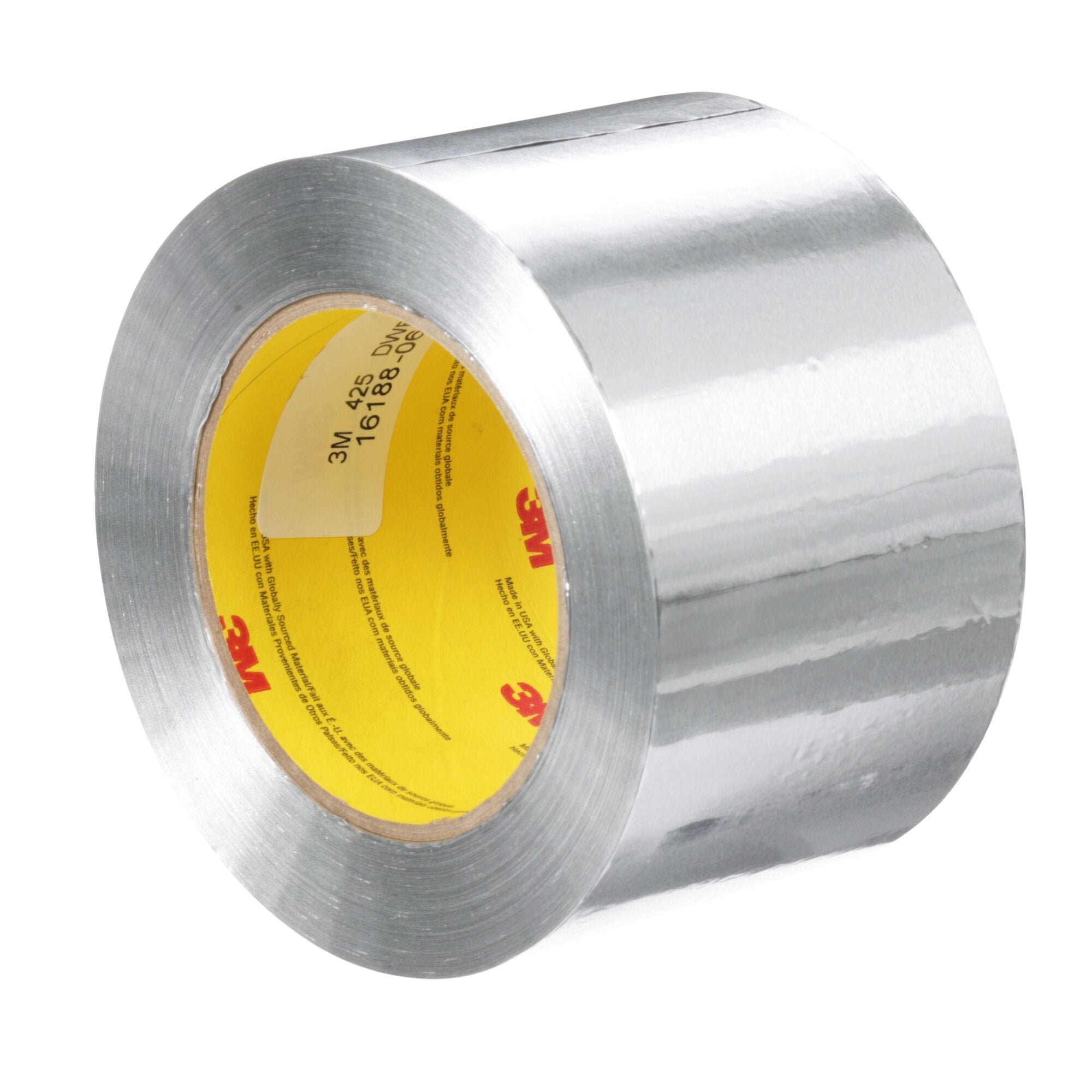 3M Aluminum Foil Tape 425 - High Temperature Resistant Silver HVAC Tape (3 inch x 60 Yards, 4.6 mil Thickness) for Ductwork, Insulation & Roofing Repairs