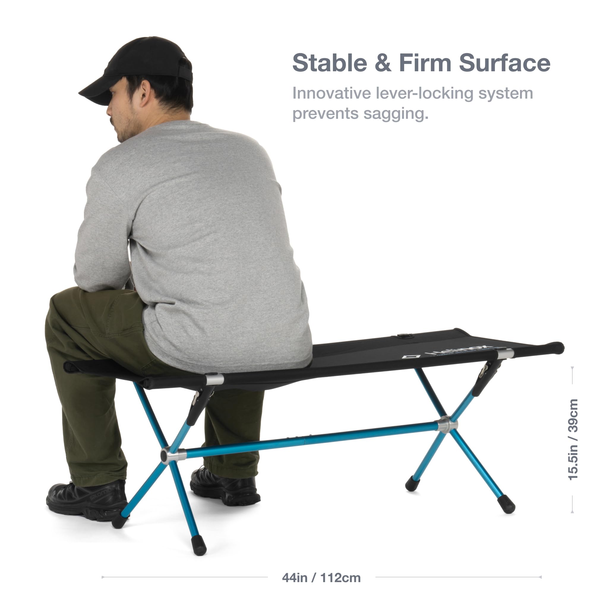 Helinox Bench One Lightweight Portable Collapsible Two-Seat Camping Bench for Outdoor Picnics, Hiking, and Backpacking