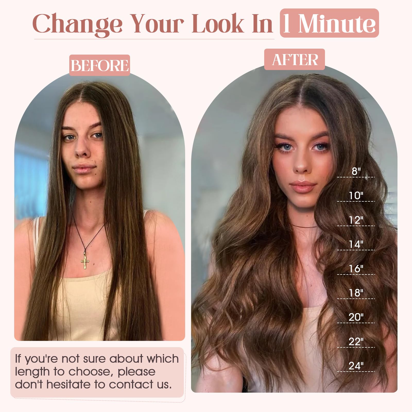 Hairro Clip-in Human Hair Extensions 8