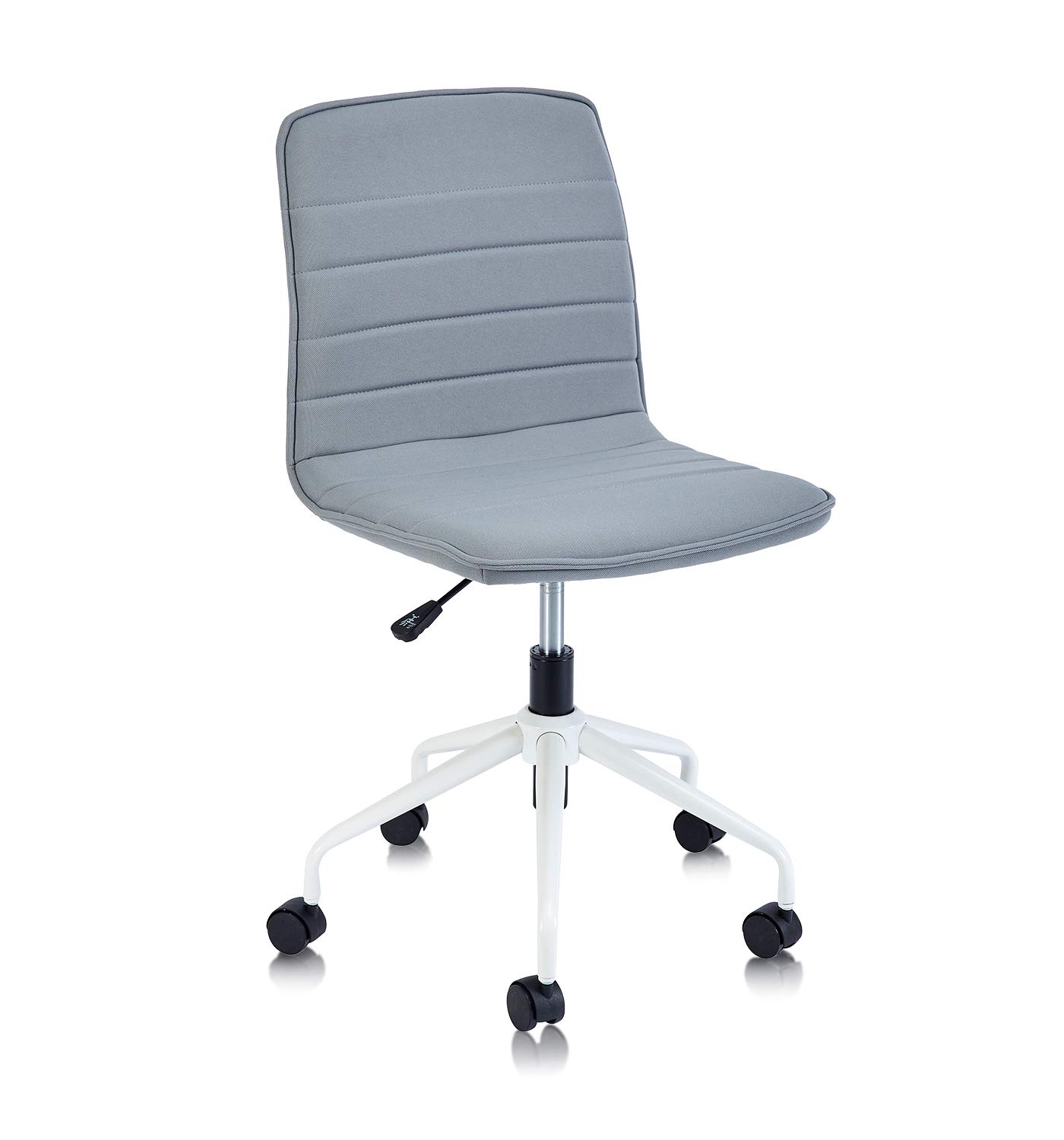 Novigo Adjustable Ribbed Task Chair - Swivel Office Chair with Low Back & Armless Design for Desk, Computer, Study, Dorm - Modern Mid-Back Comfort Chair for Home Office, Bedroom, Dining Room & Small Spaces