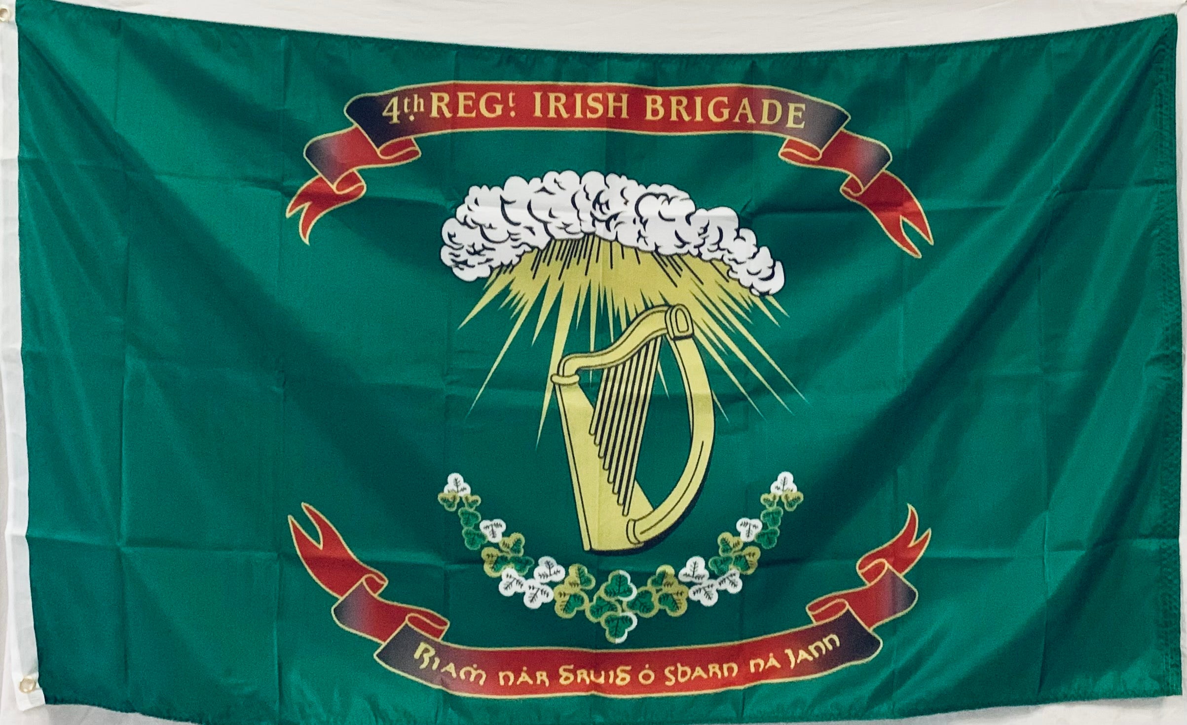 4th Massachusetts & 28th Mass. Irish Brigade Regiment 3'x5' Flag - Rough Tex® 100D Polyester - Durable Irish American Civil War Flag for Outdoor & Indoor Use - Perfect for Historical Reenactments, Parades, and Home Decor