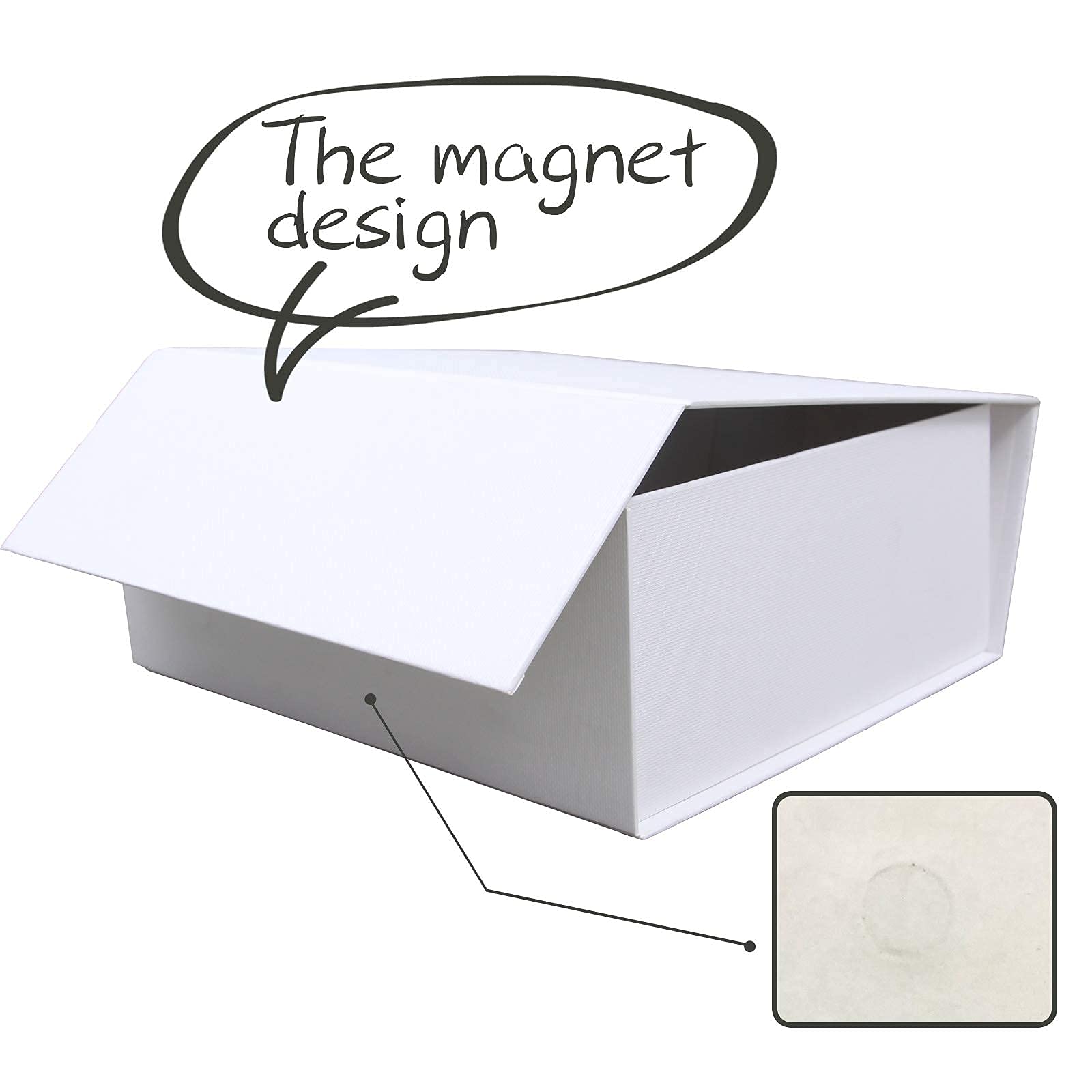 RSGift 7.8x7x3.1 Inches White Magnetic Closure Gift Box - Collapsible Wedding Proposal Box for Groomsmen, Birthday, Christmas Presents | Perfect for Jewelry, Watches & Keepsake Gifting