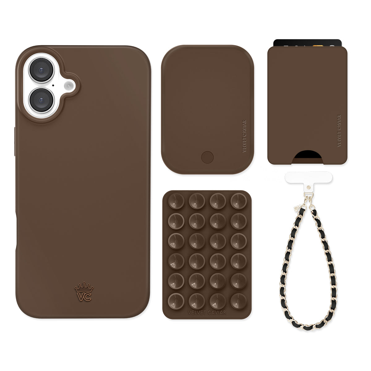Premium Espresso Brown iPhone Case with Wallet Holder - Stylish & Functional Phone Accessory for Everyday Use, Travel, and Business