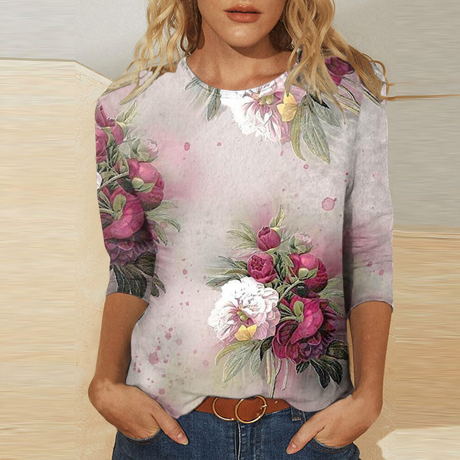 Stylish Ceboyel Women's 3/4 Sleeve Blouses - Trendy Dressy Casual T-Shirts & Tees for Summer 2023 | Perfect for Office, Date Night & Weekend Outings