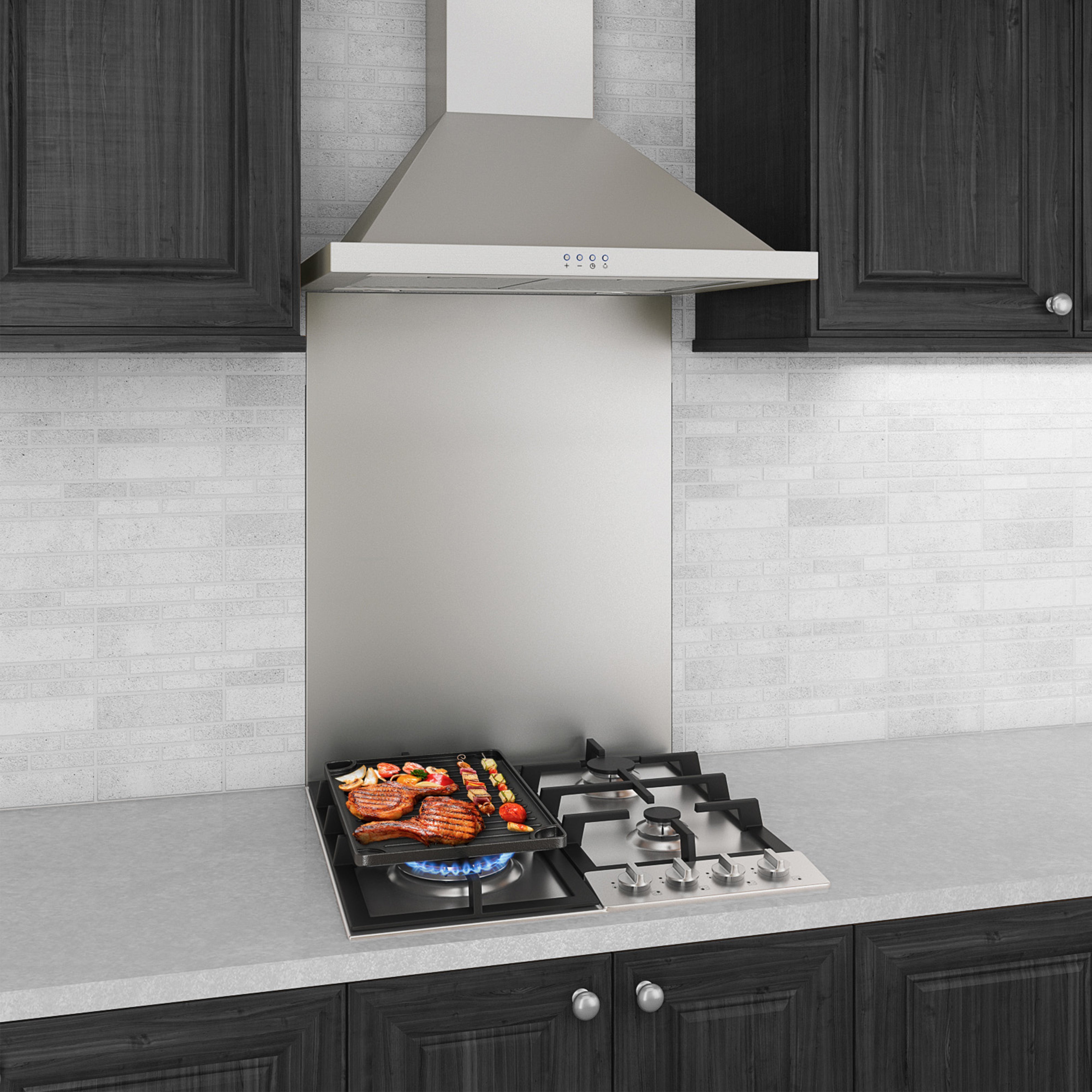 24 Inch Wall Mounted Casetta Range Hood - Stainless Steel Kitchen Vent Hood with LED Lights - Perfect for Modern Home Cooking & Smoke Removal