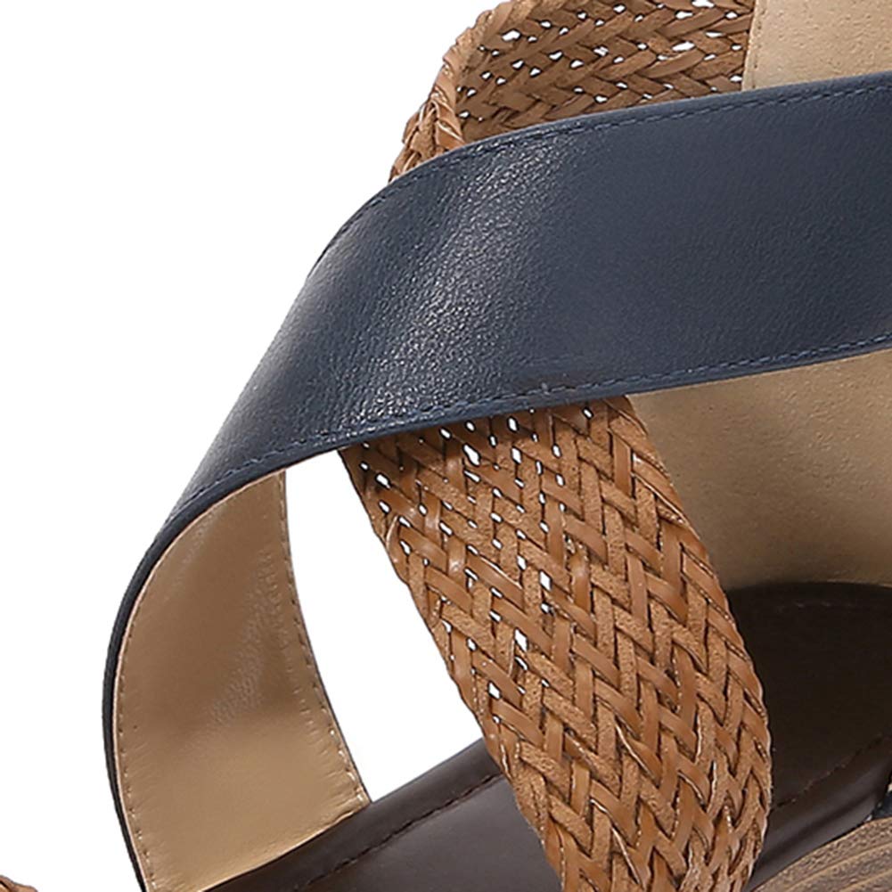 Women's Open Toe Gladiator Sandals - Criss Cross Strap Summer Sandals for Beach, Vacation & Casual Outfits | Rismart Comfortable Walking Shoes