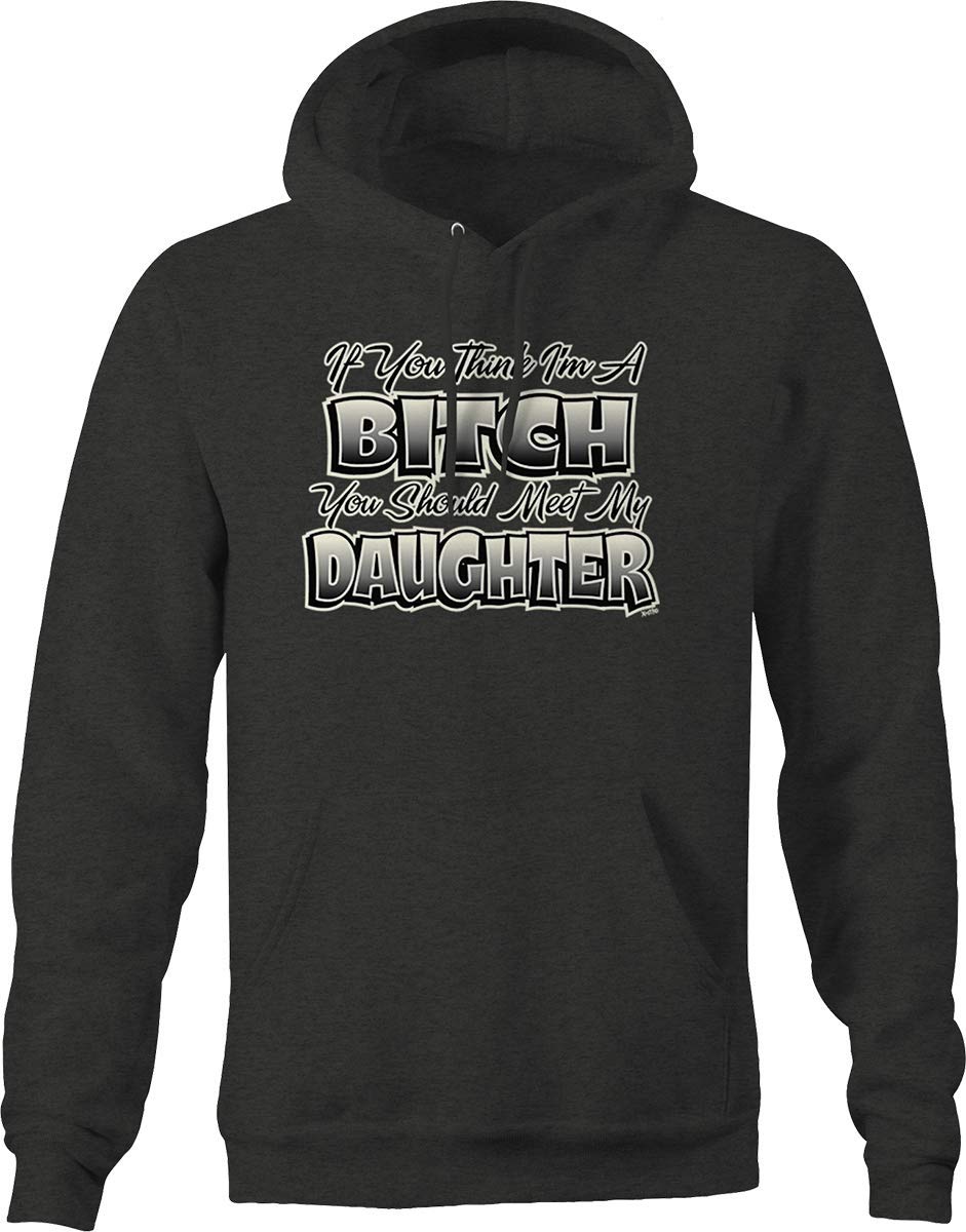 Like Mother Like Daughter Bitch Hoodies for Men - Soft Gray Pullover Sweatshirt | Streetwear Fashion, Casual Outfit, Urban Style