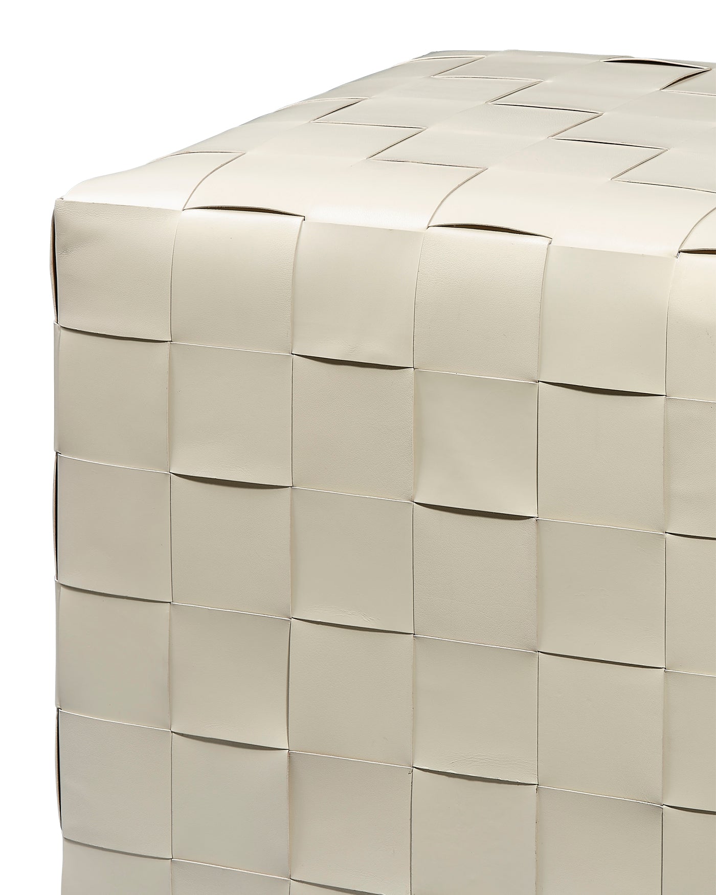 Handcrafted Woven Leather Ottoman Footrest - Stylish Living Room & Bedroom Accent Furniture for Home Decor