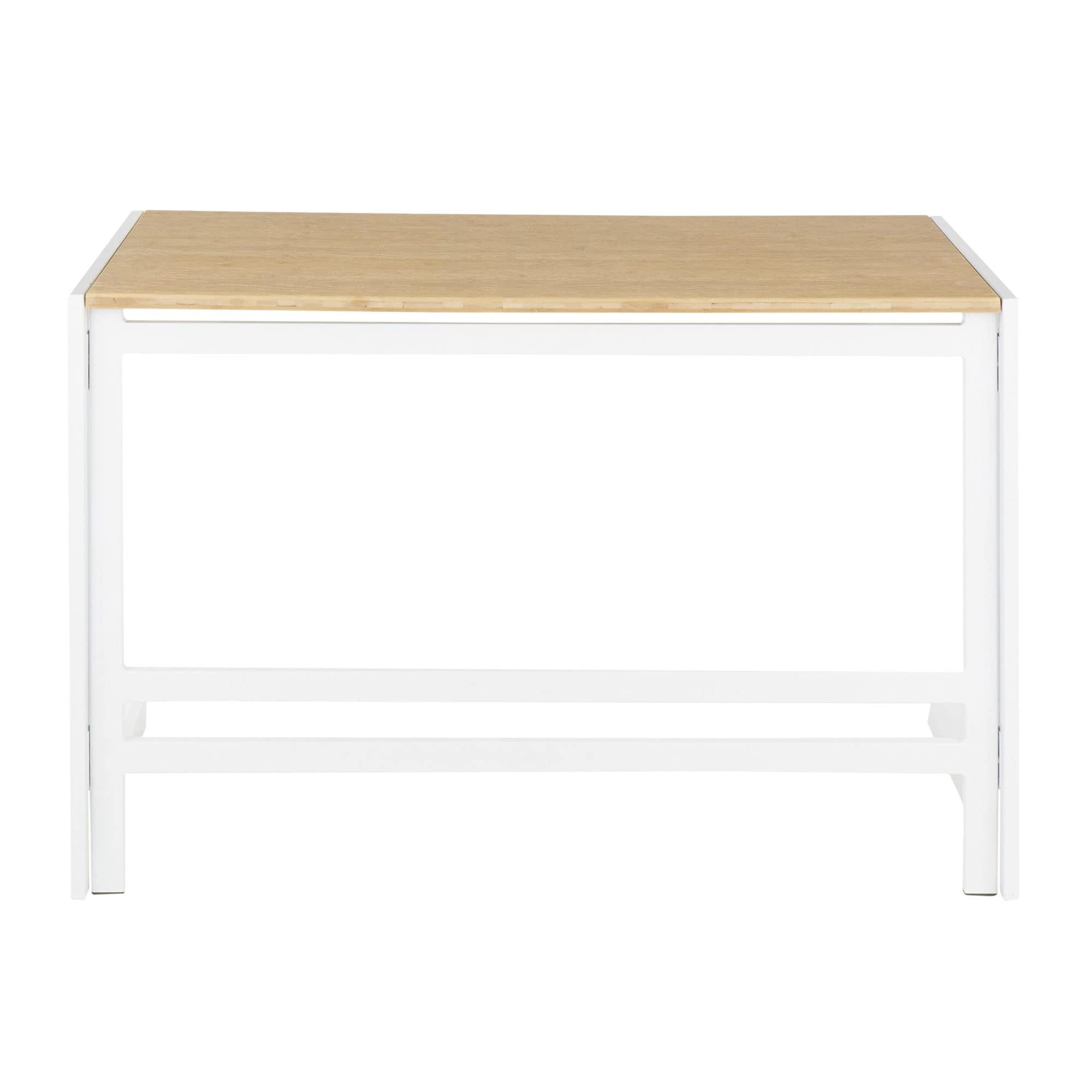 LumiSource Roman Natural Wood Desk - Home Office & Computer Desk, White Small Desk for Bedroom, Gaming & Farmhouse Style Workspace | Perfect for Remote Work, Study & Small Spaces