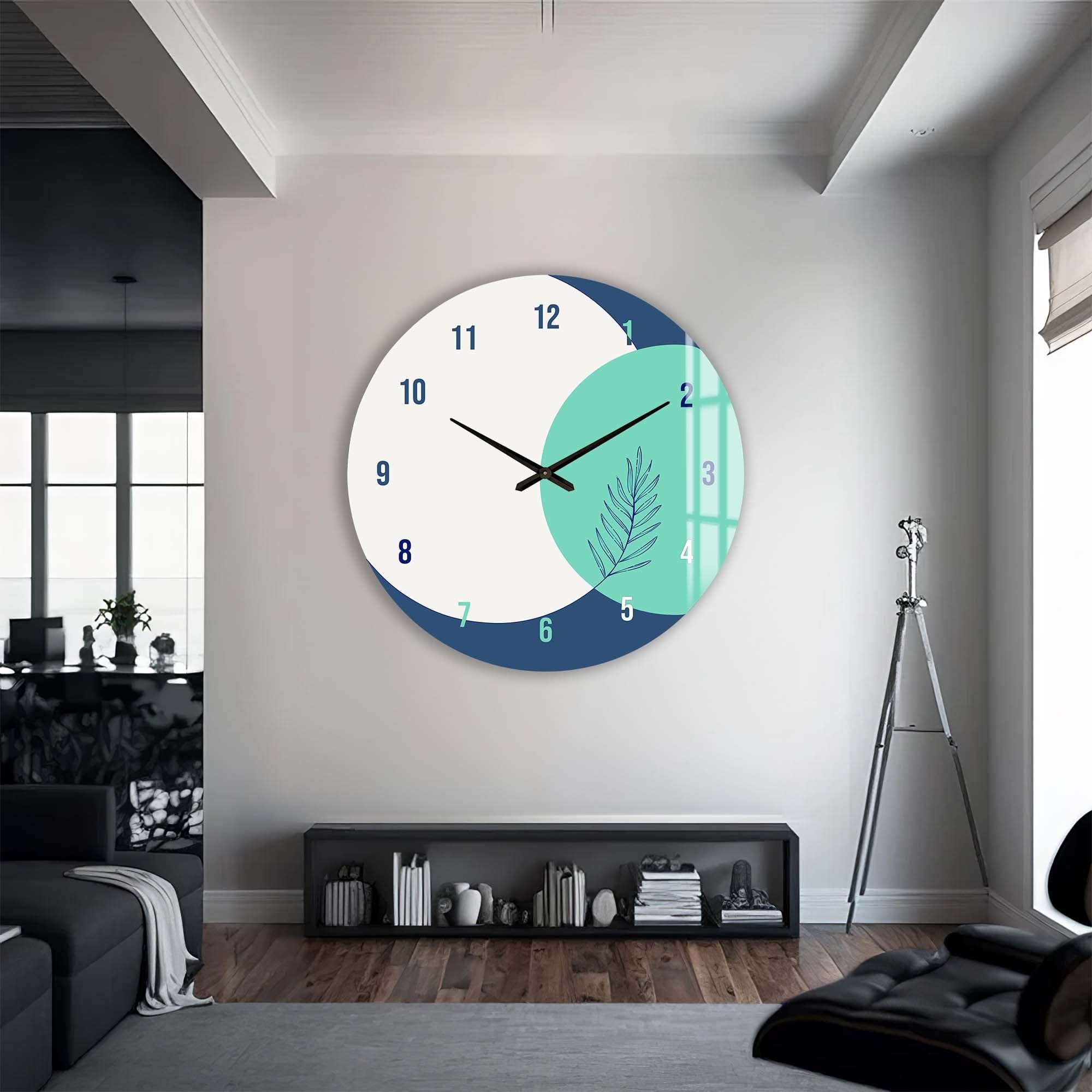 Zen Glass Wall Clock - Modern Silent Non-Ticking 12 Inch Round Clock for Home, Office, and Living Room Decor | Perfect for Bedroom, Kitchen, and Workspace